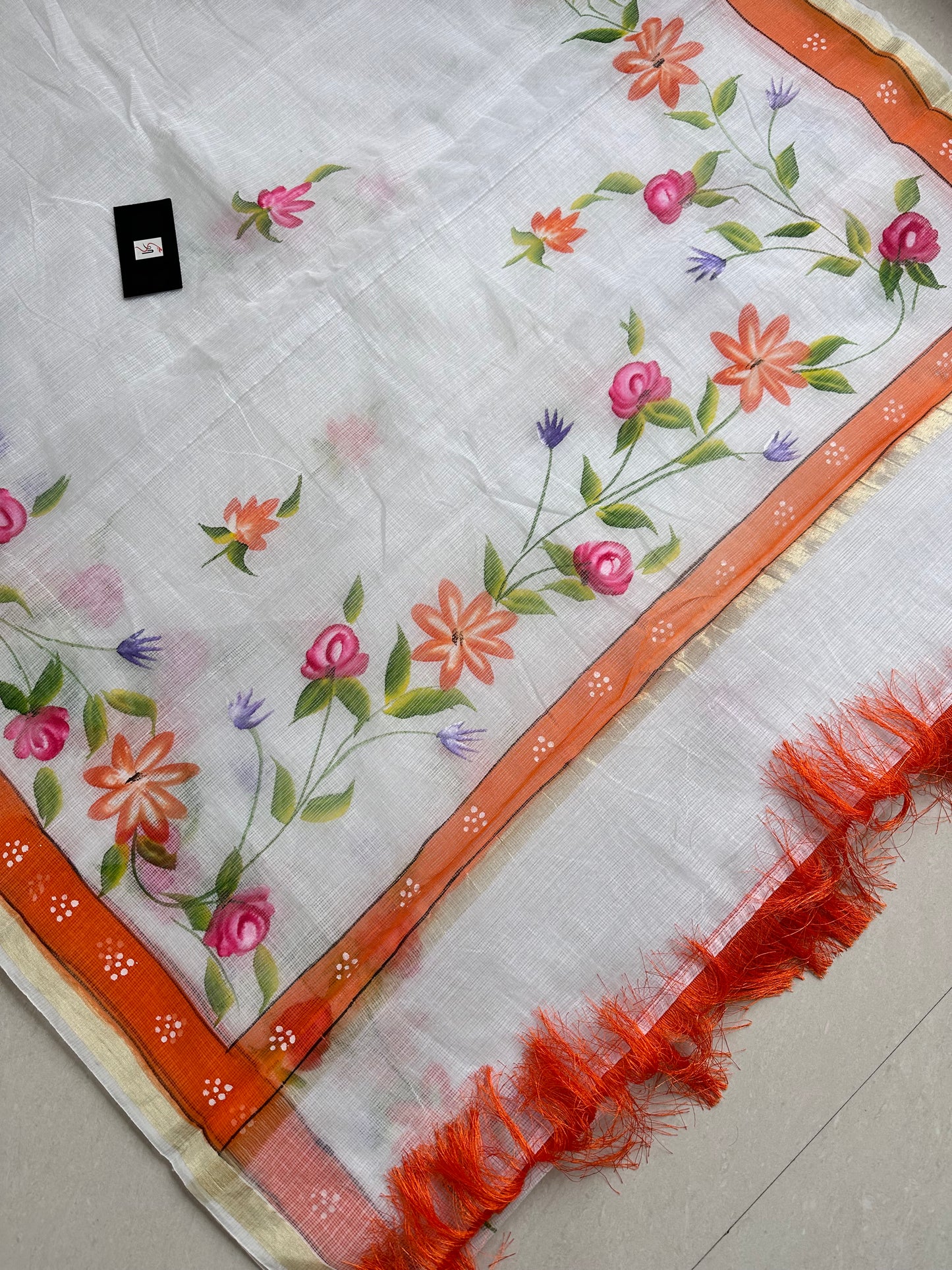 Handpainted Kota Cotton Doria Saree