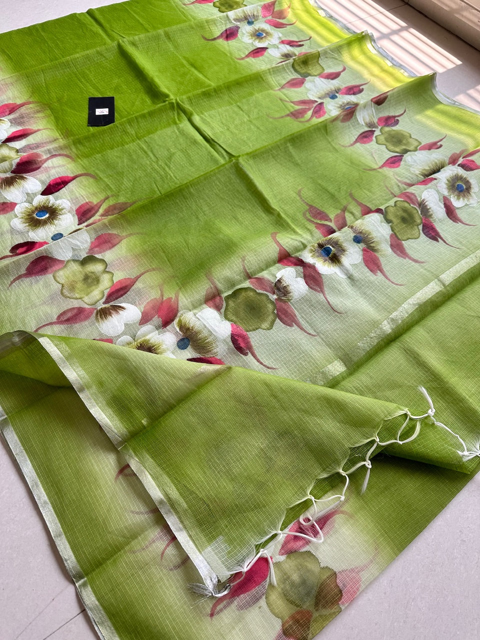 Handpainted Kota Cotton Doria Saree