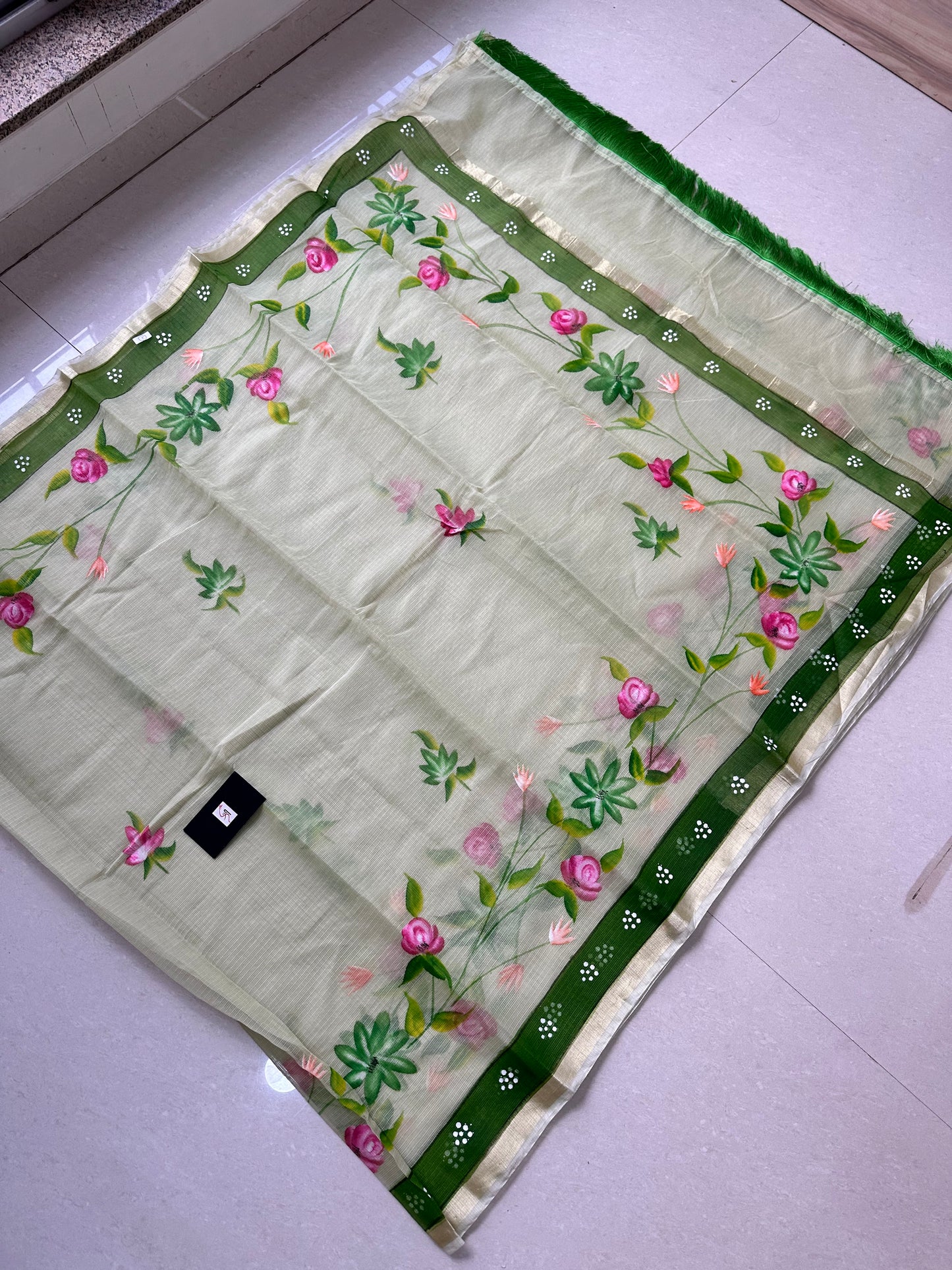 Handpainted Kota Cotton Doria Saree