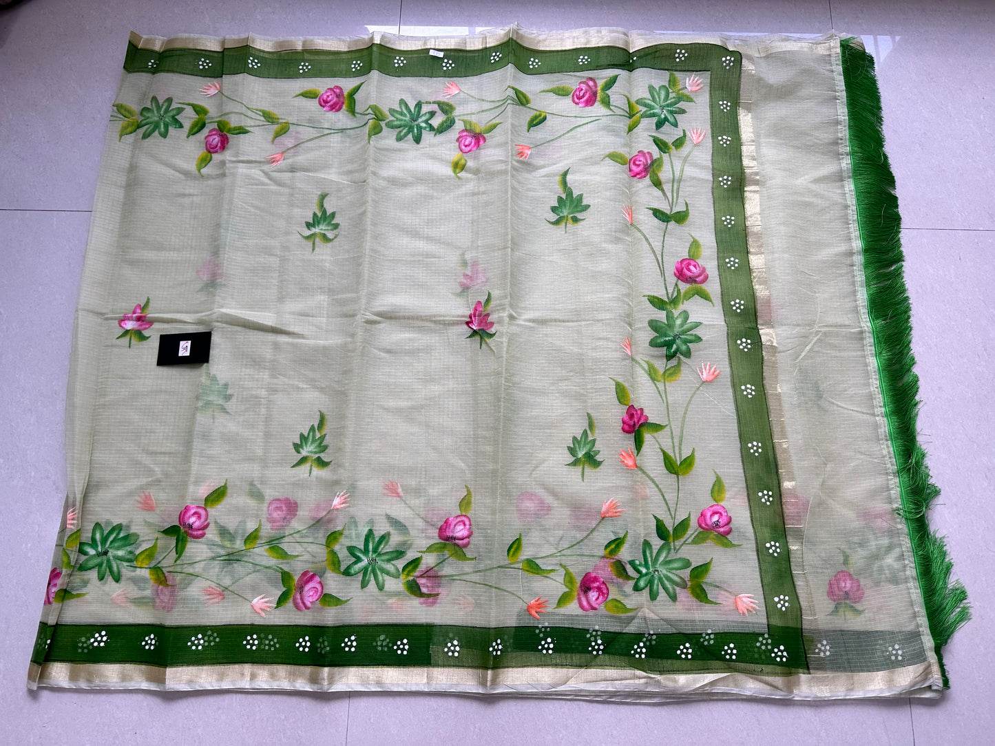 Handpainted Kota Cotton Doria Saree