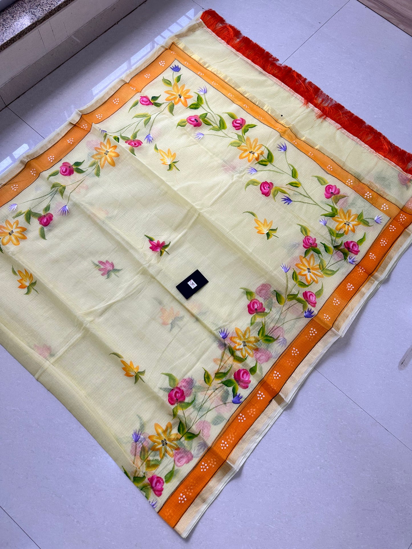 Handpainted Kota Cotton Doria Saree