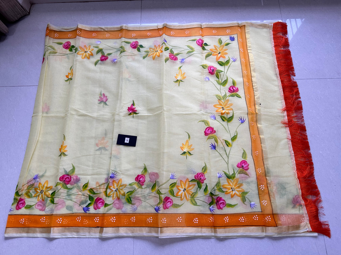 Handpainted Kota Cotton Doria Saree