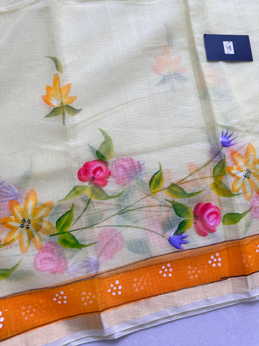 Handpainted Kota Cotton Doria Saree