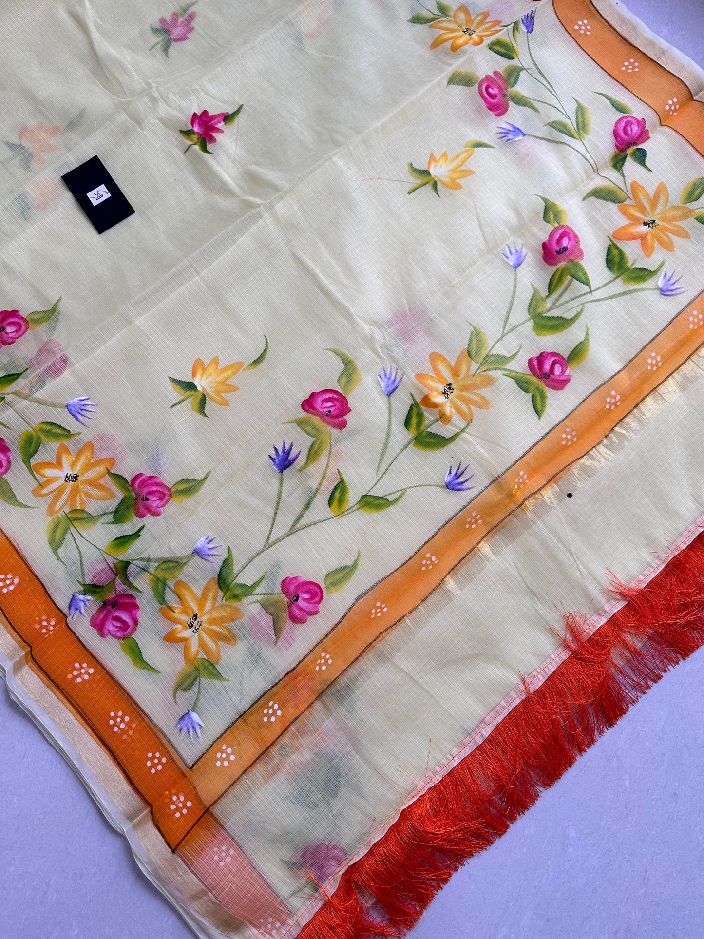 Handpainted Kota Cotton Doria Saree