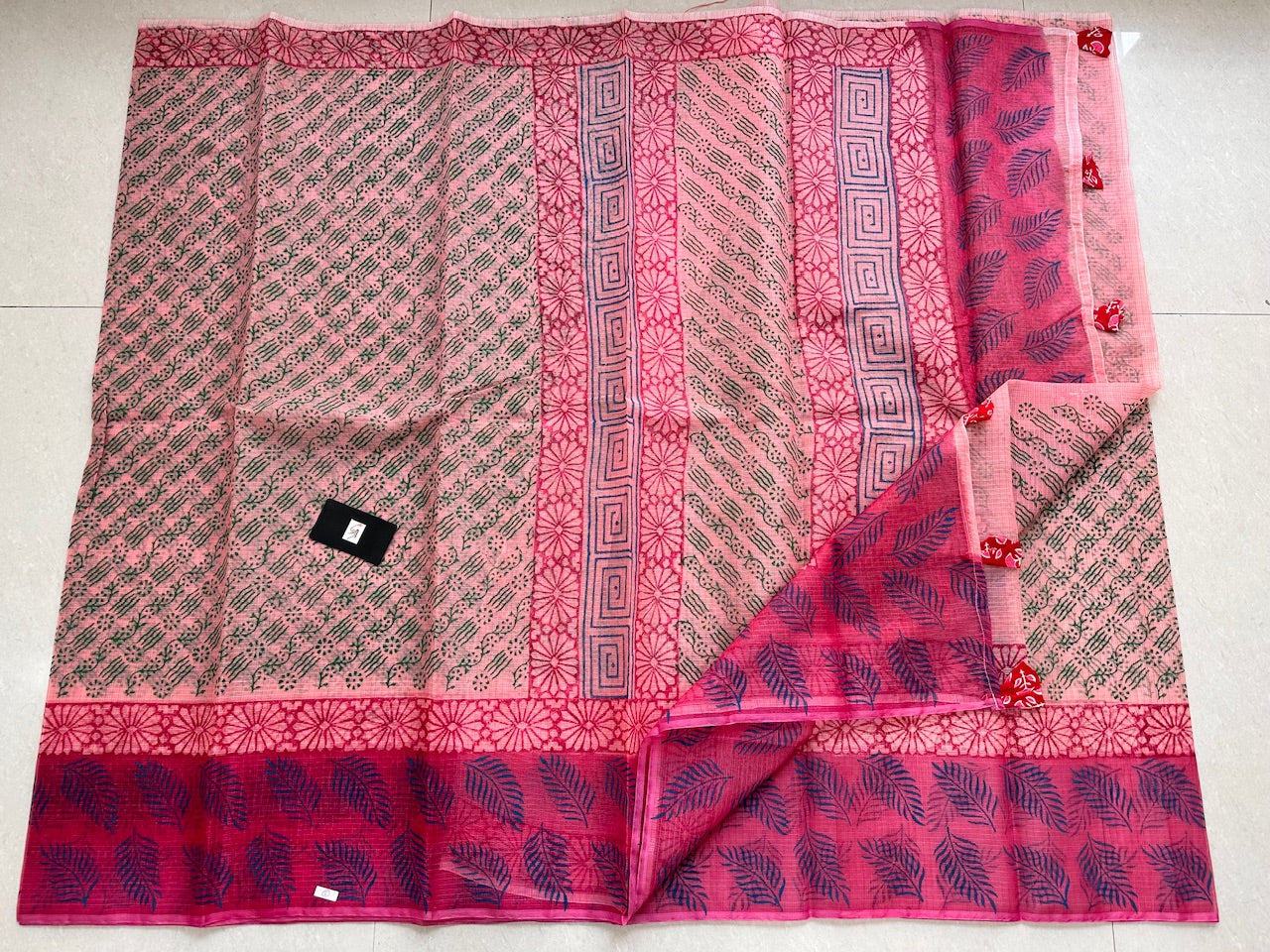 HandBlock Printed Kota Cotton Doria Saree