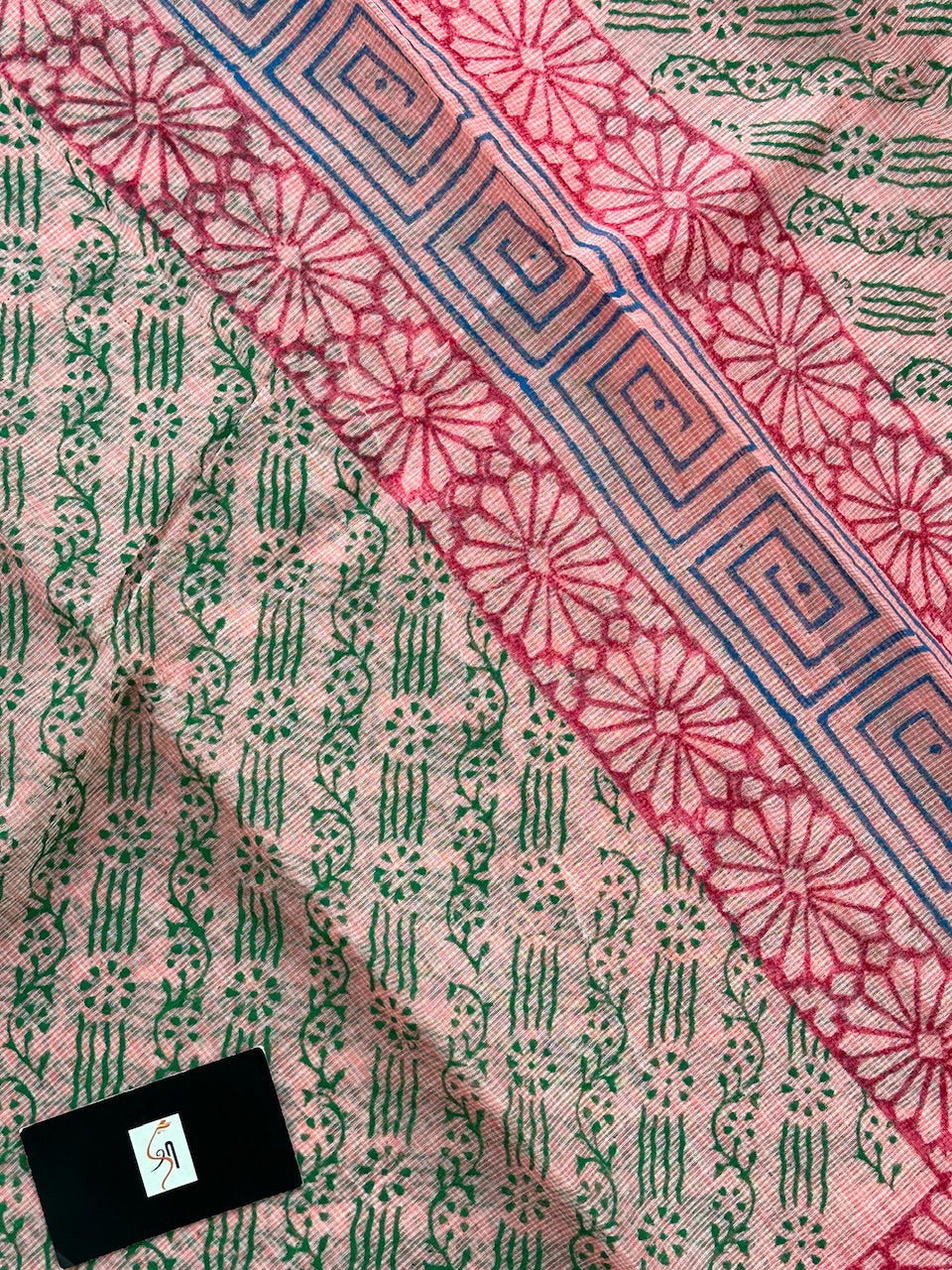 HandBlock Printed Kota Cotton Doria Saree