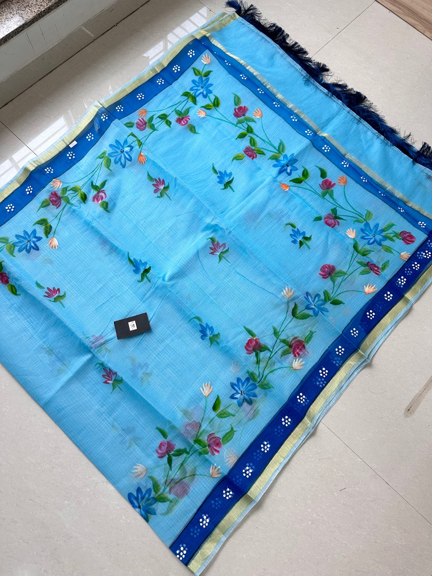 Handpainted Kota Cotton Doria Saree