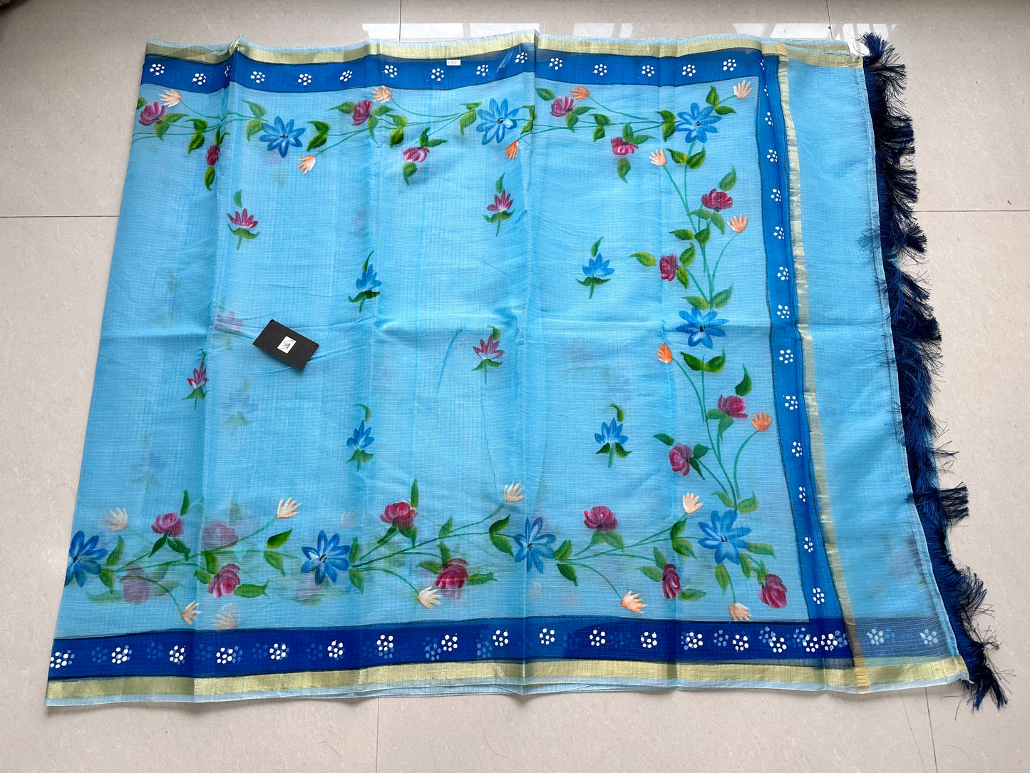 Handpainted Kota Cotton Doria Saree