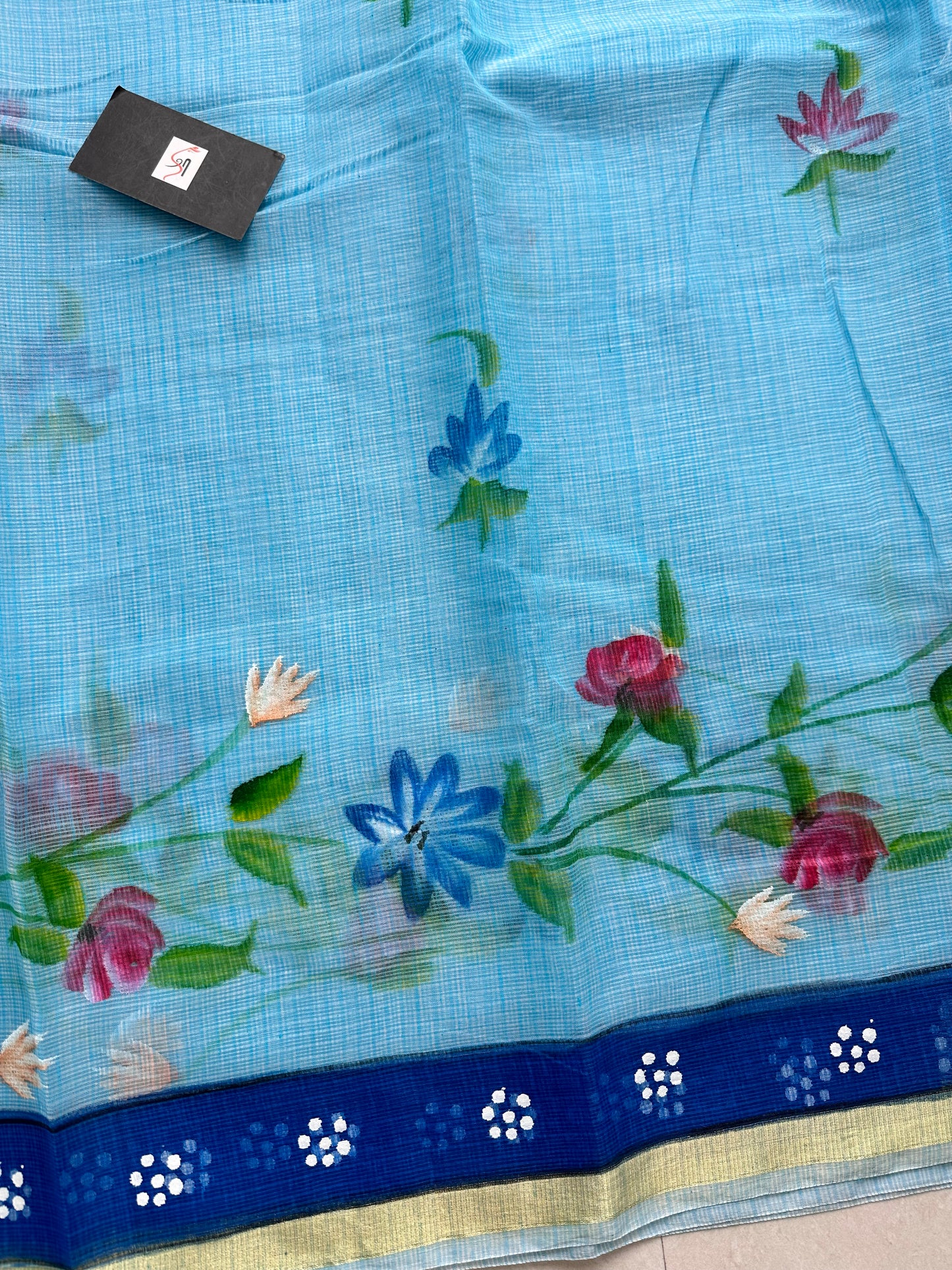 Handpainted Kota Cotton Doria Saree