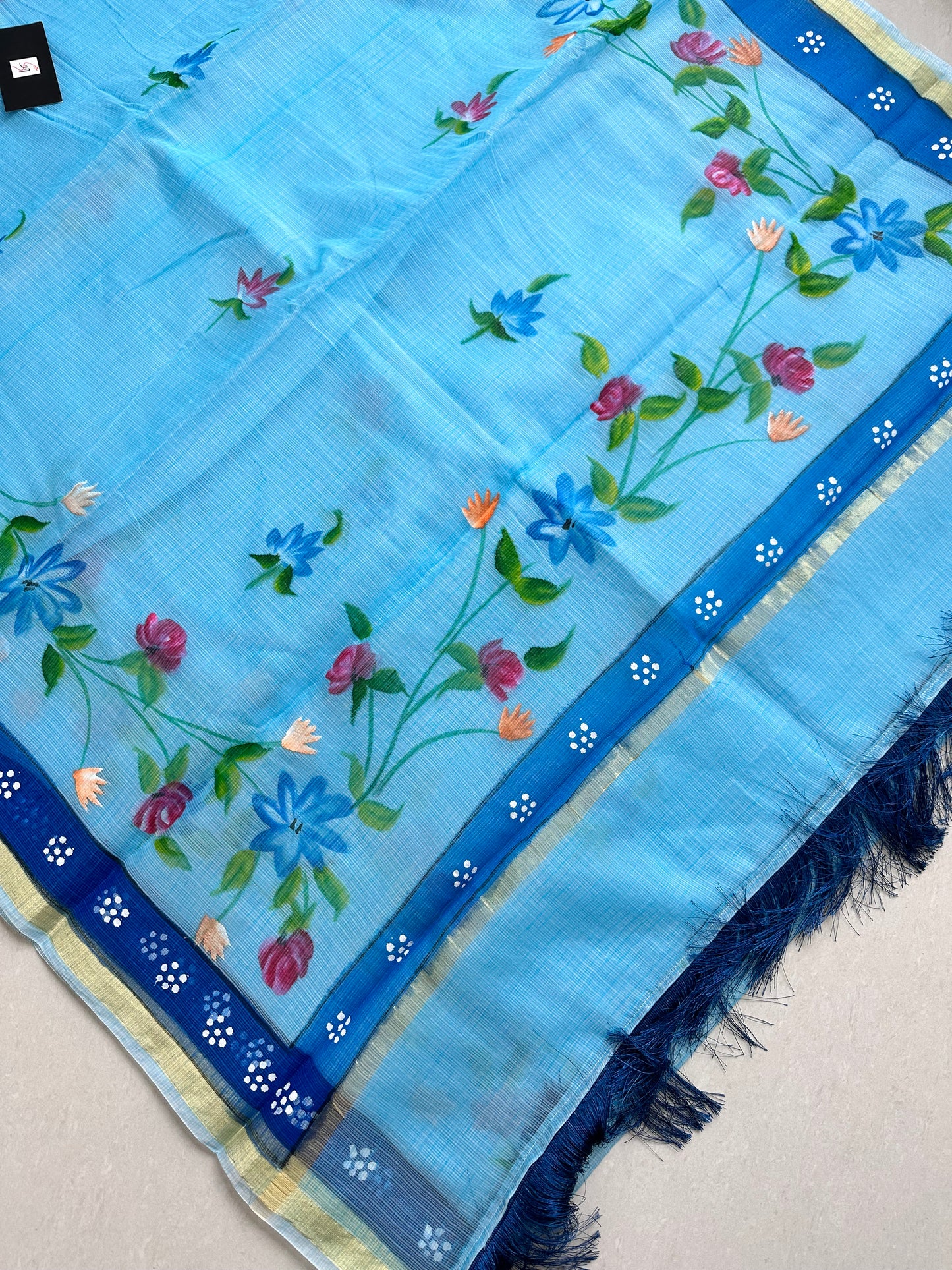 Handpainted Kota Cotton Doria Saree