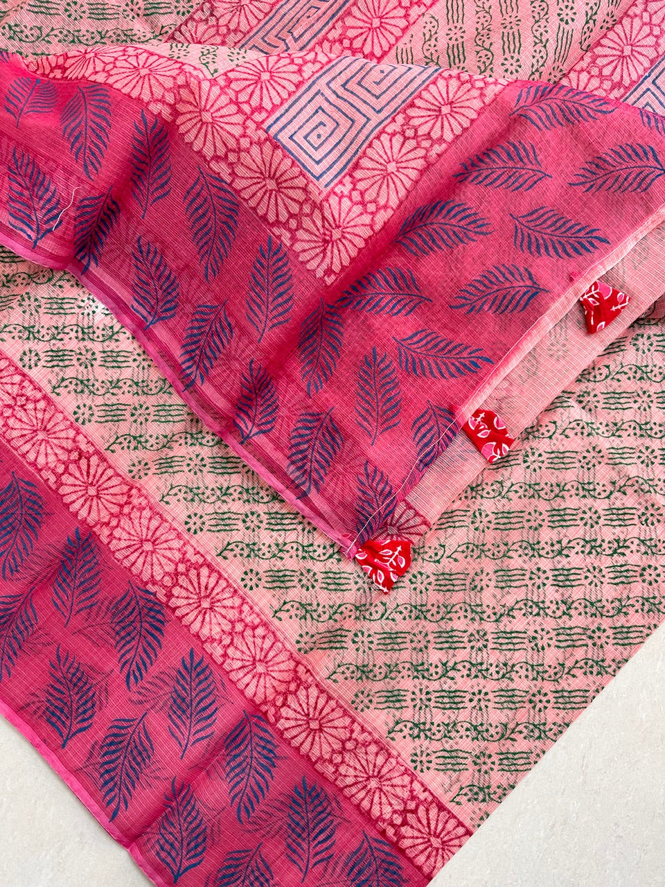 HandBlock Printed Kota Cotton Doria Saree