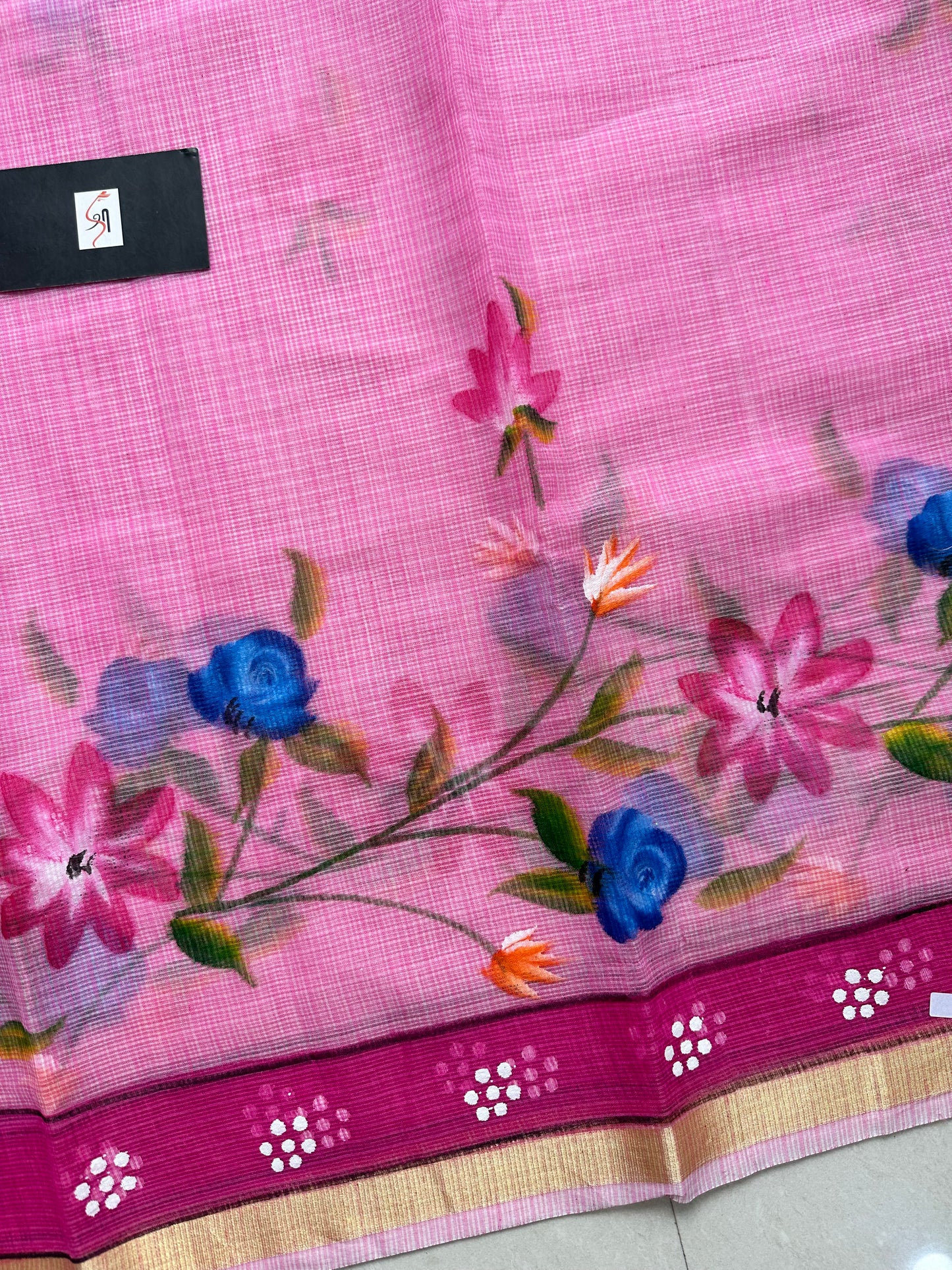 Handpainted Kota Cotton Doria Saree