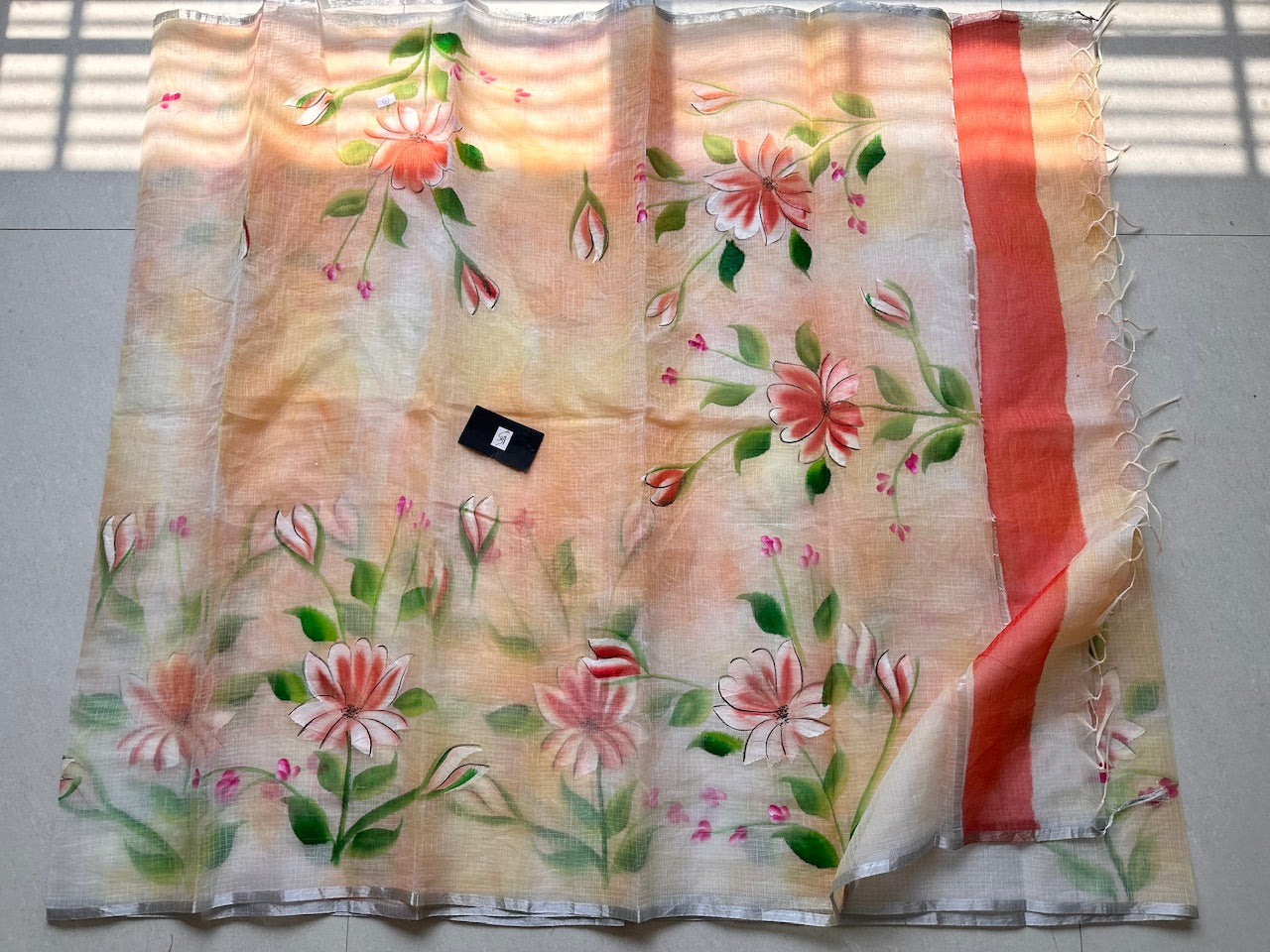 Handpainted Kota Cotton Doria Saree