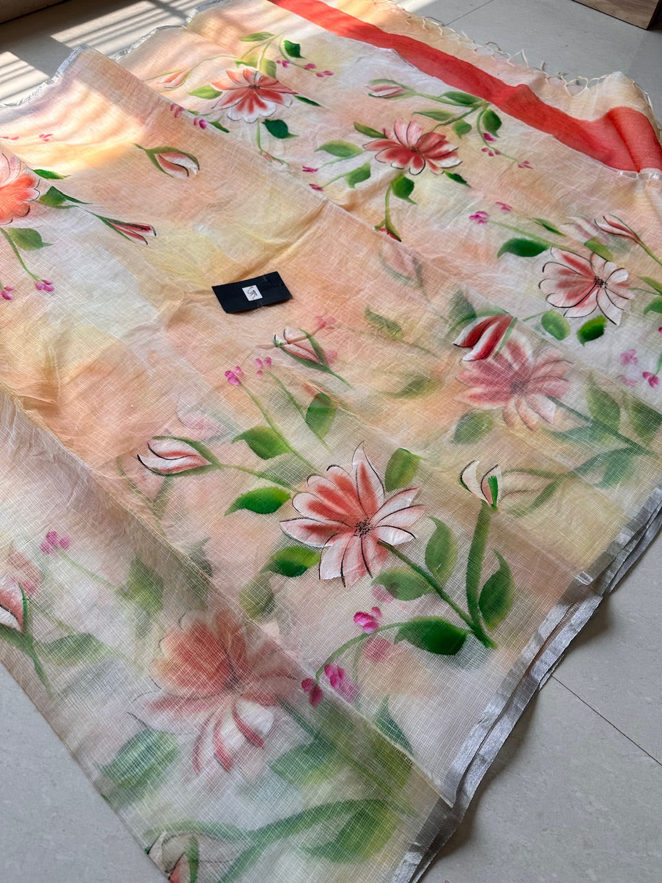 Handpainted Kota Cotton Doria Saree