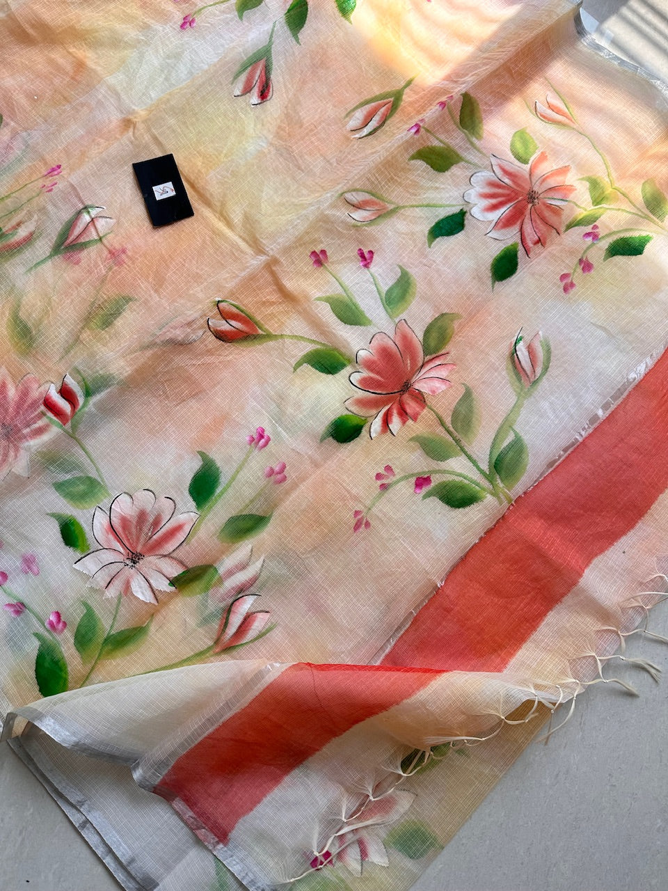 Handpainted Kota Cotton Doria Saree