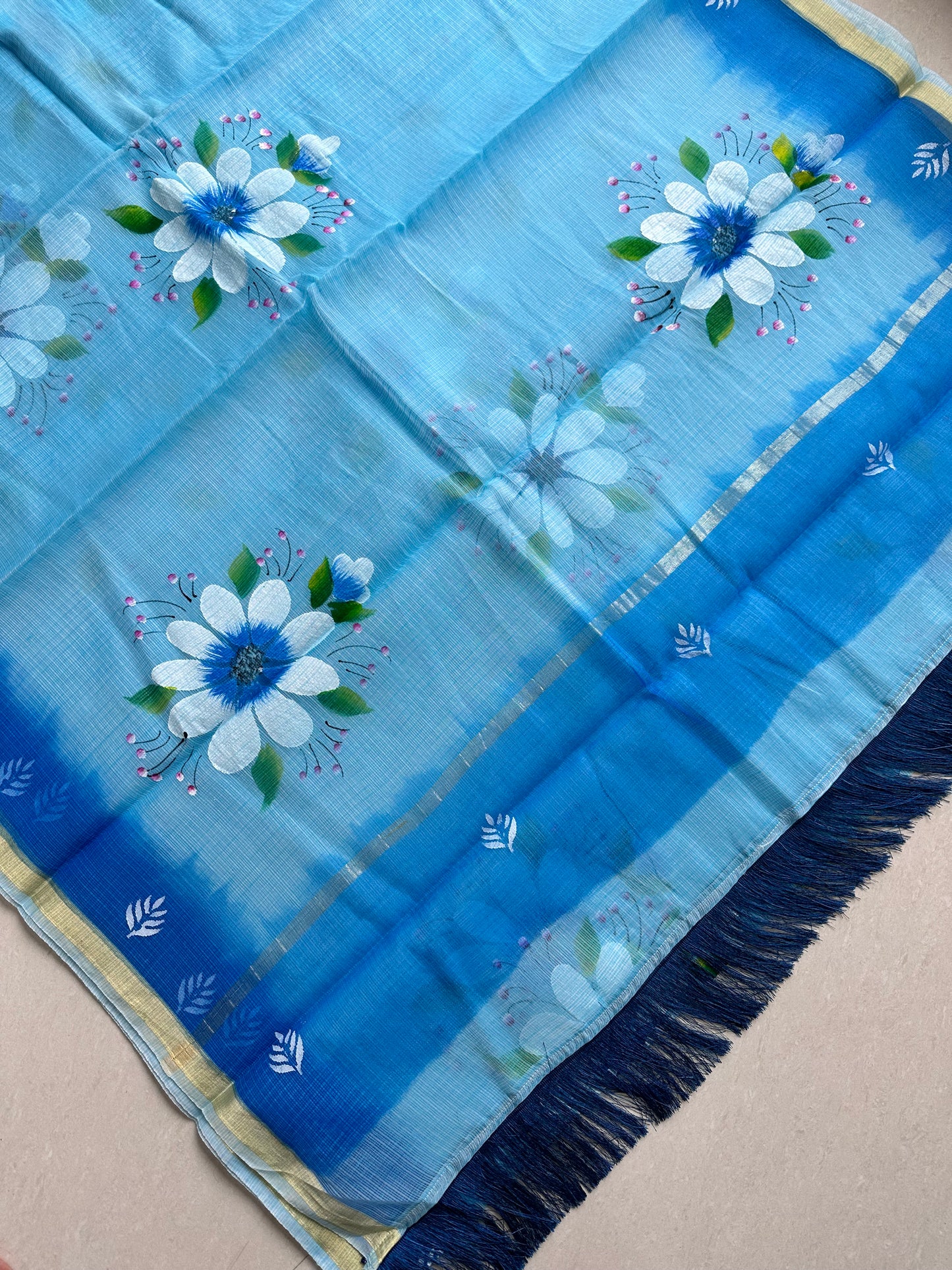 Handpainted Kota Cotton Doria Saree