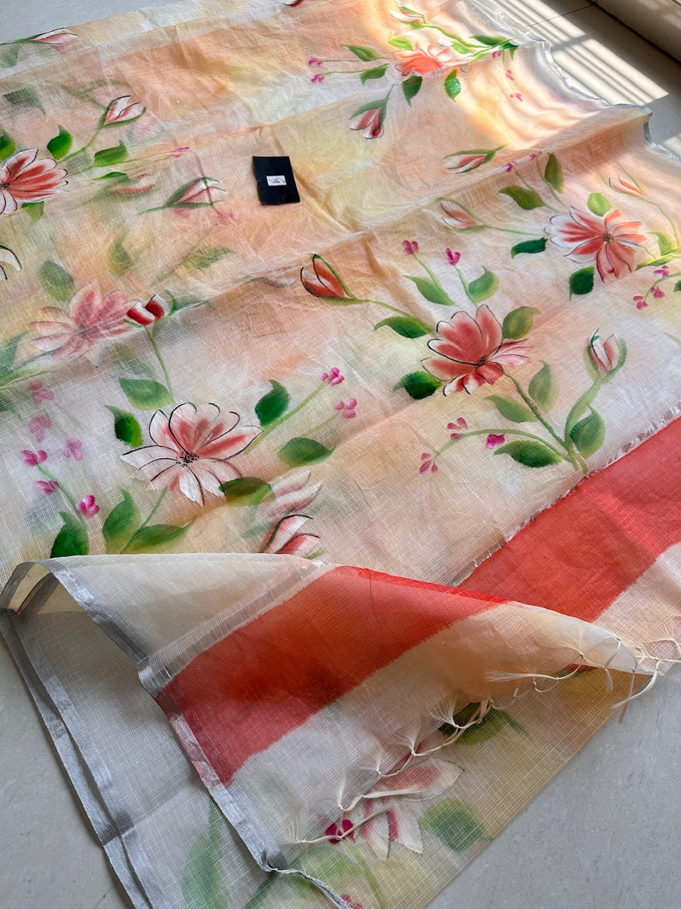 Handpainted Kota Cotton Doria Saree