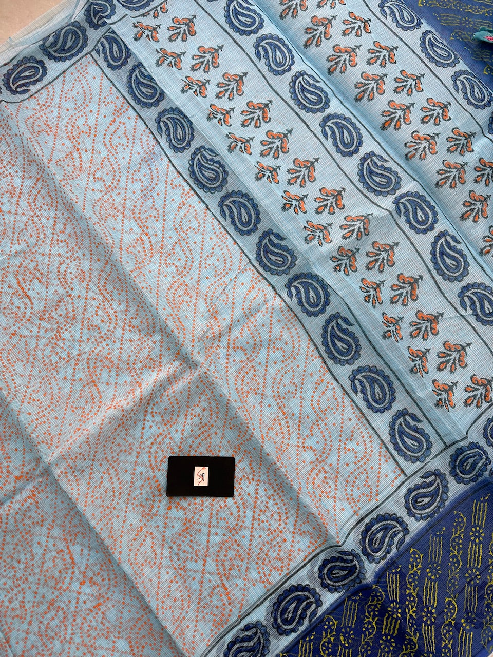 HandBlock Printed Kota Cotton Doria Saree