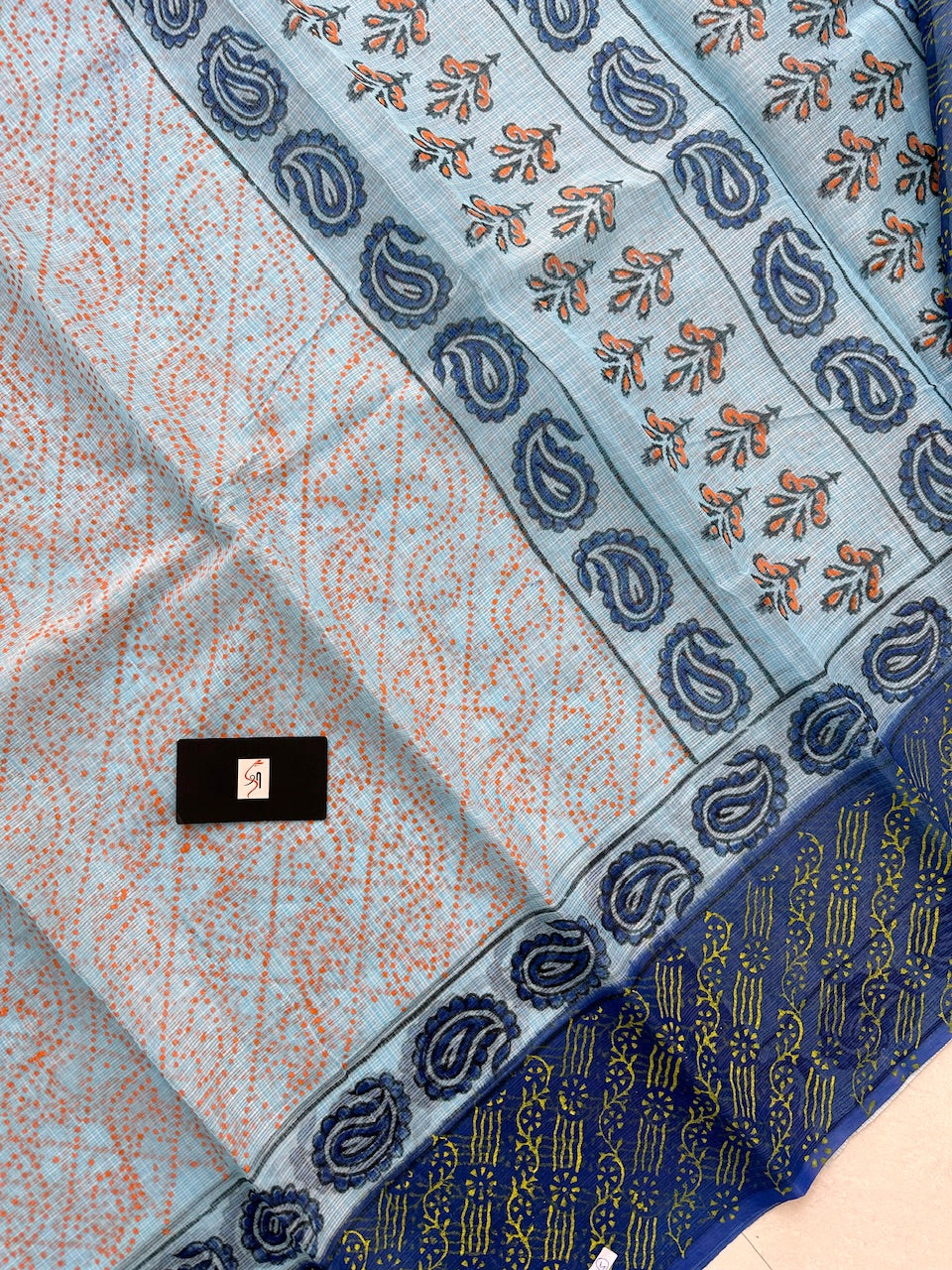 HandBlock Printed Kota Cotton Doria Saree