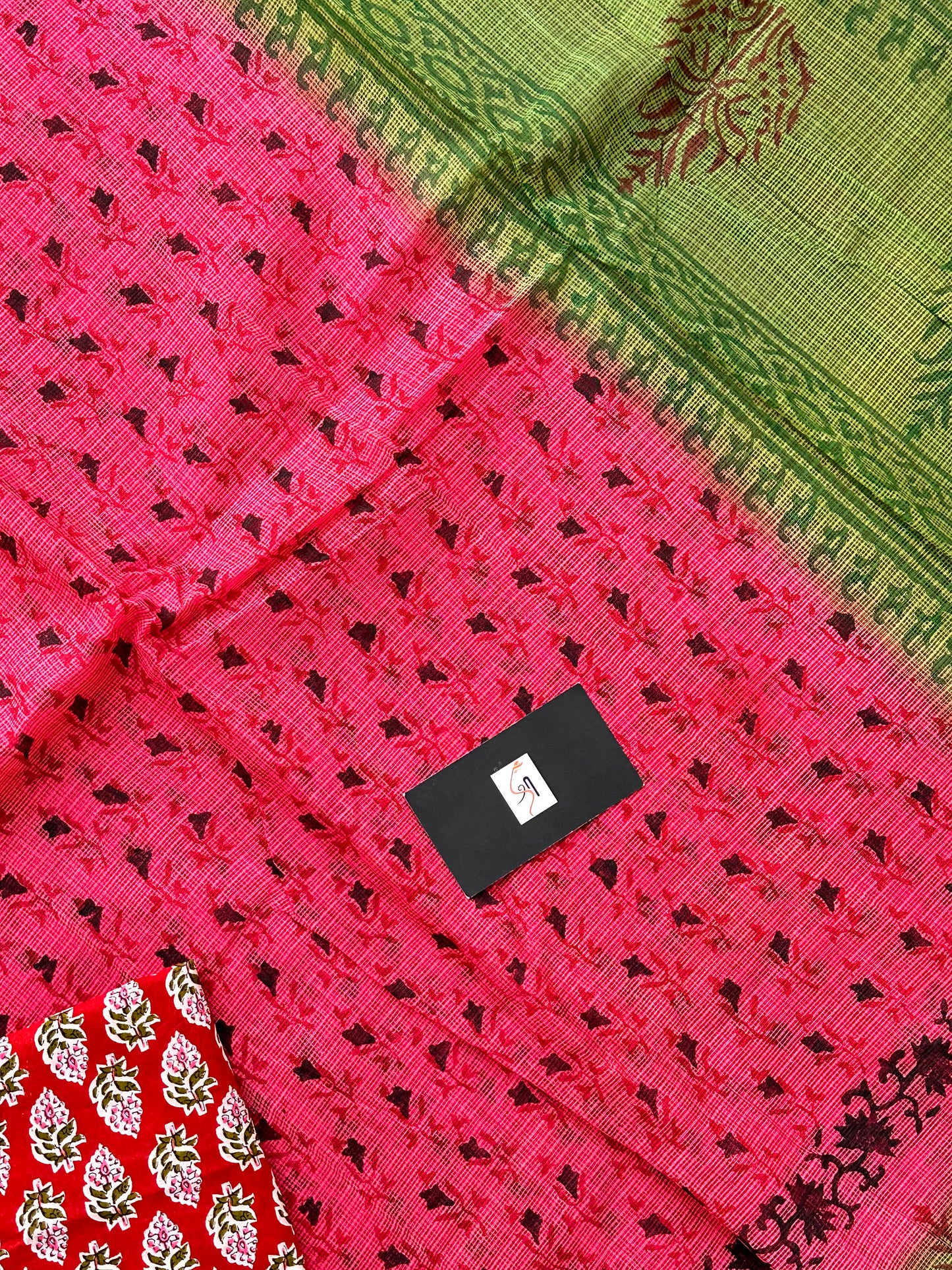 Pure HandBlock Printed Kota Cotton Doria Saree