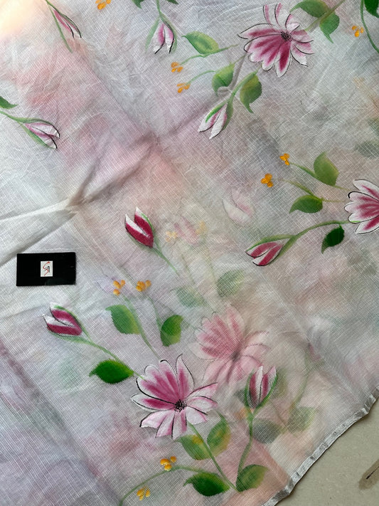 Handpainted Kota Cotton Doria Saree