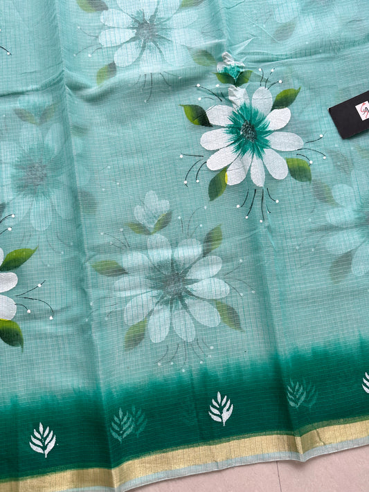 Handpainted Kota Cotton Doria Saree