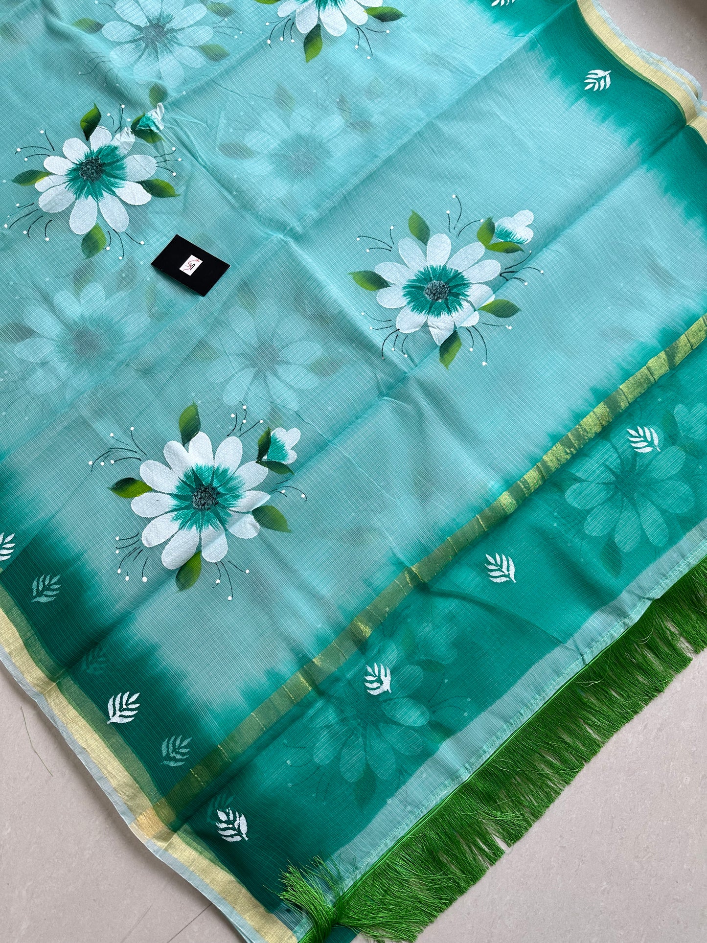 Handpainted Kota Cotton Doria Saree