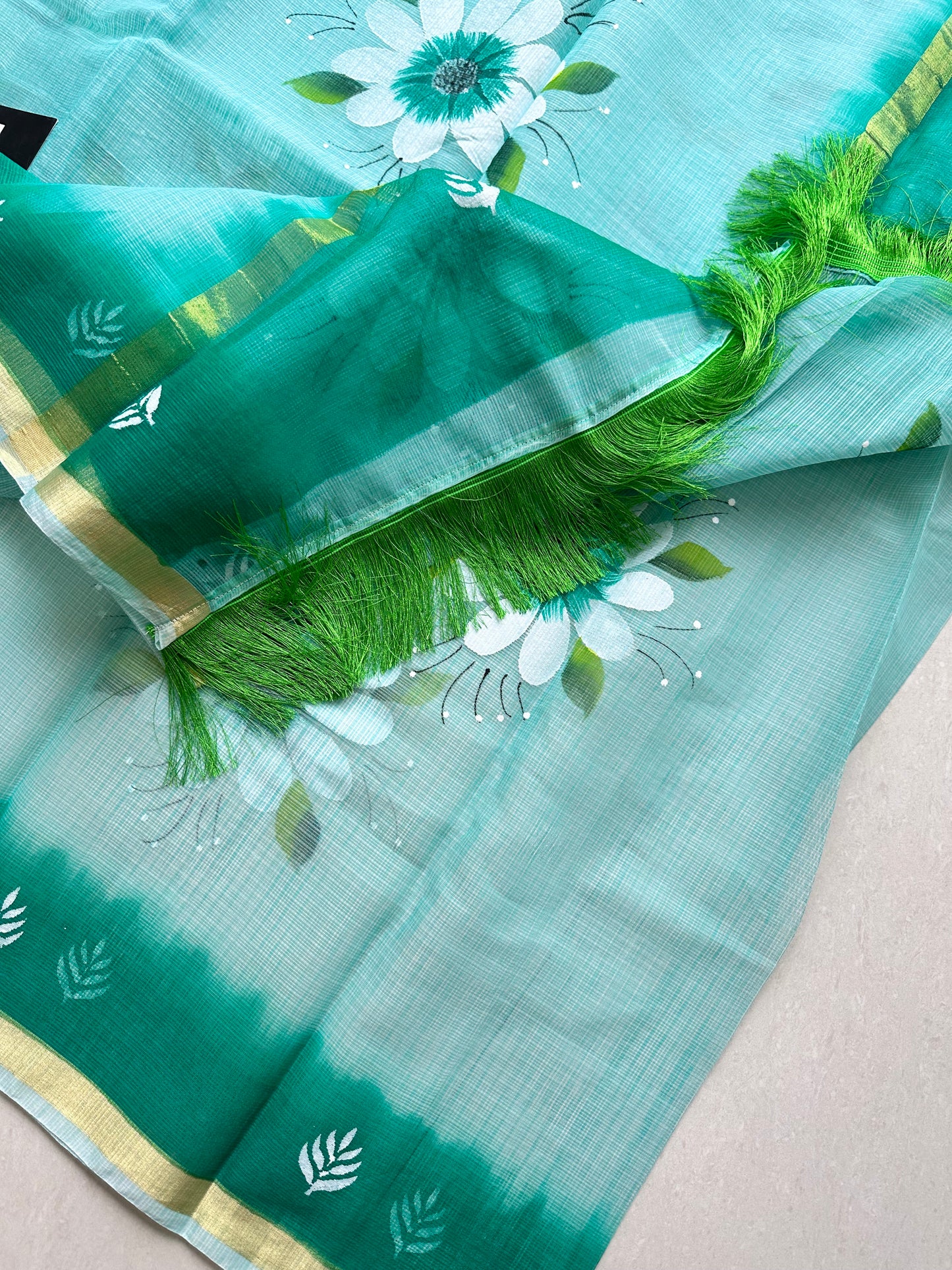 Handpainted Kota Cotton Doria Saree