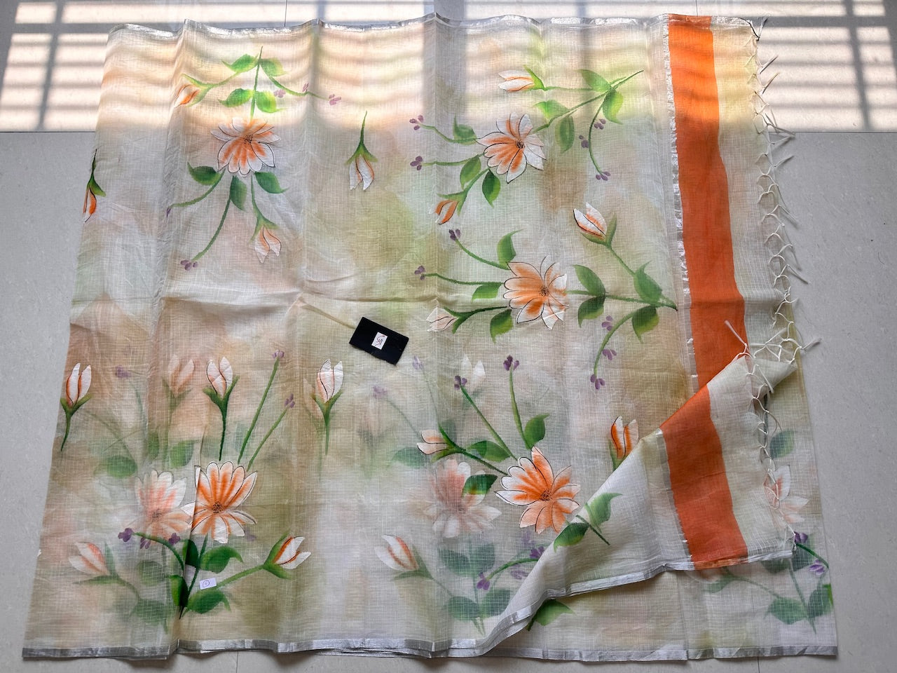 Handpainted Kota Cotton Doria Saree