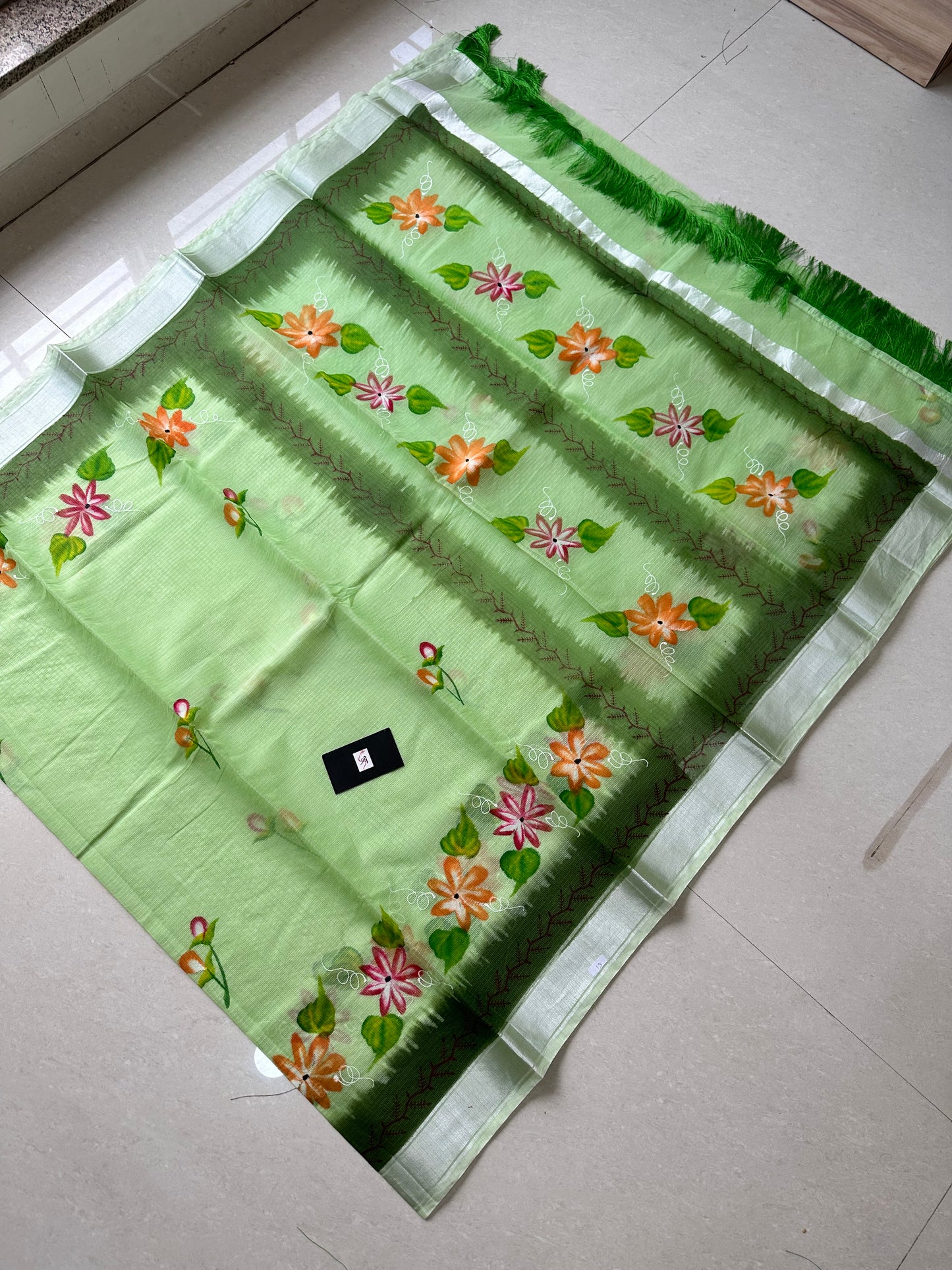 Handpainted Kota Cotton Doria Saree