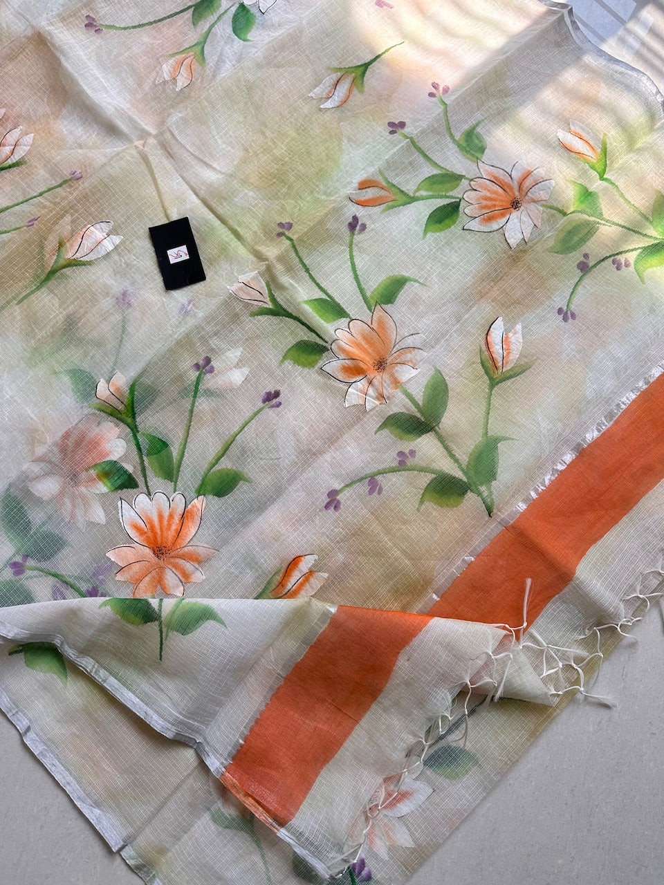 Handpainted Kota Cotton Doria Saree