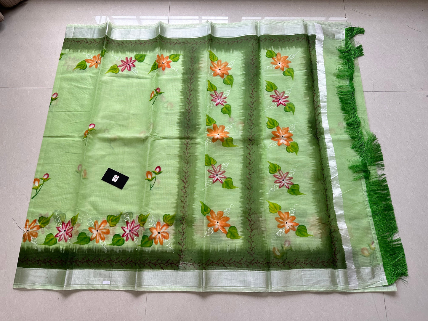 Handpainted Kota Cotton Doria Saree