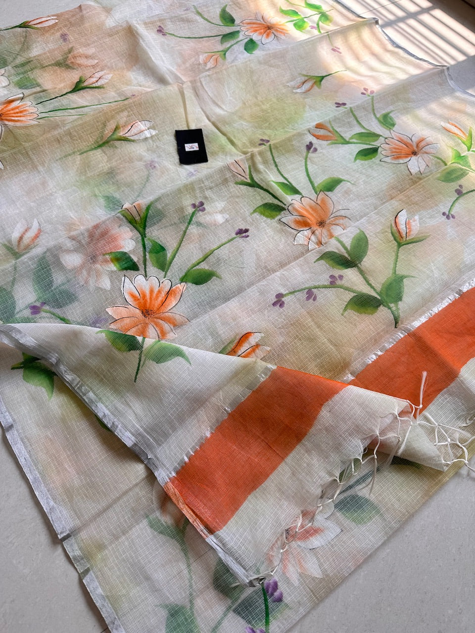 Handpainted Kota Cotton Doria Saree