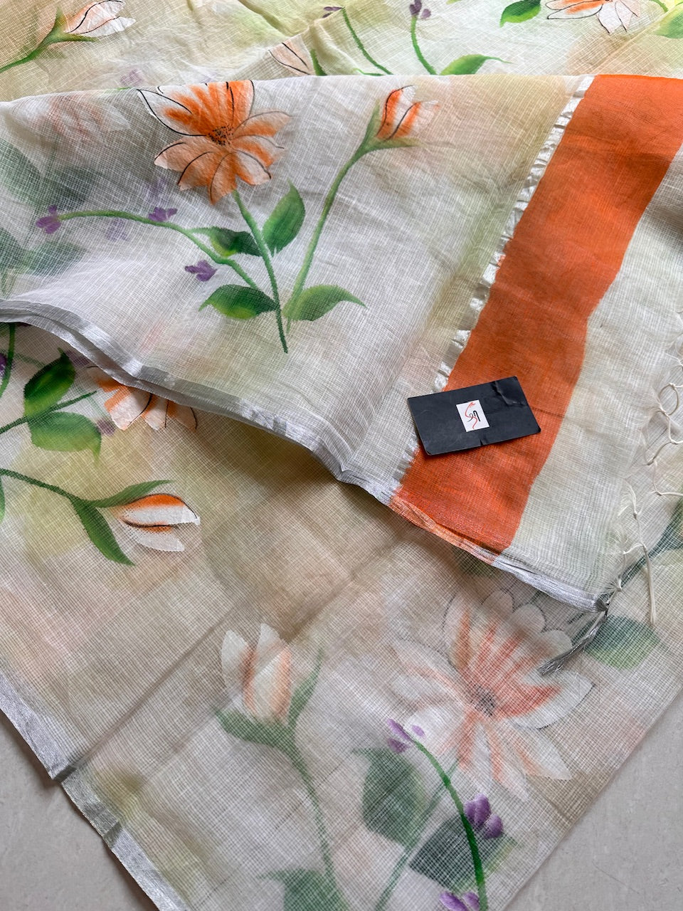 Handpainted Kota Cotton Doria Saree