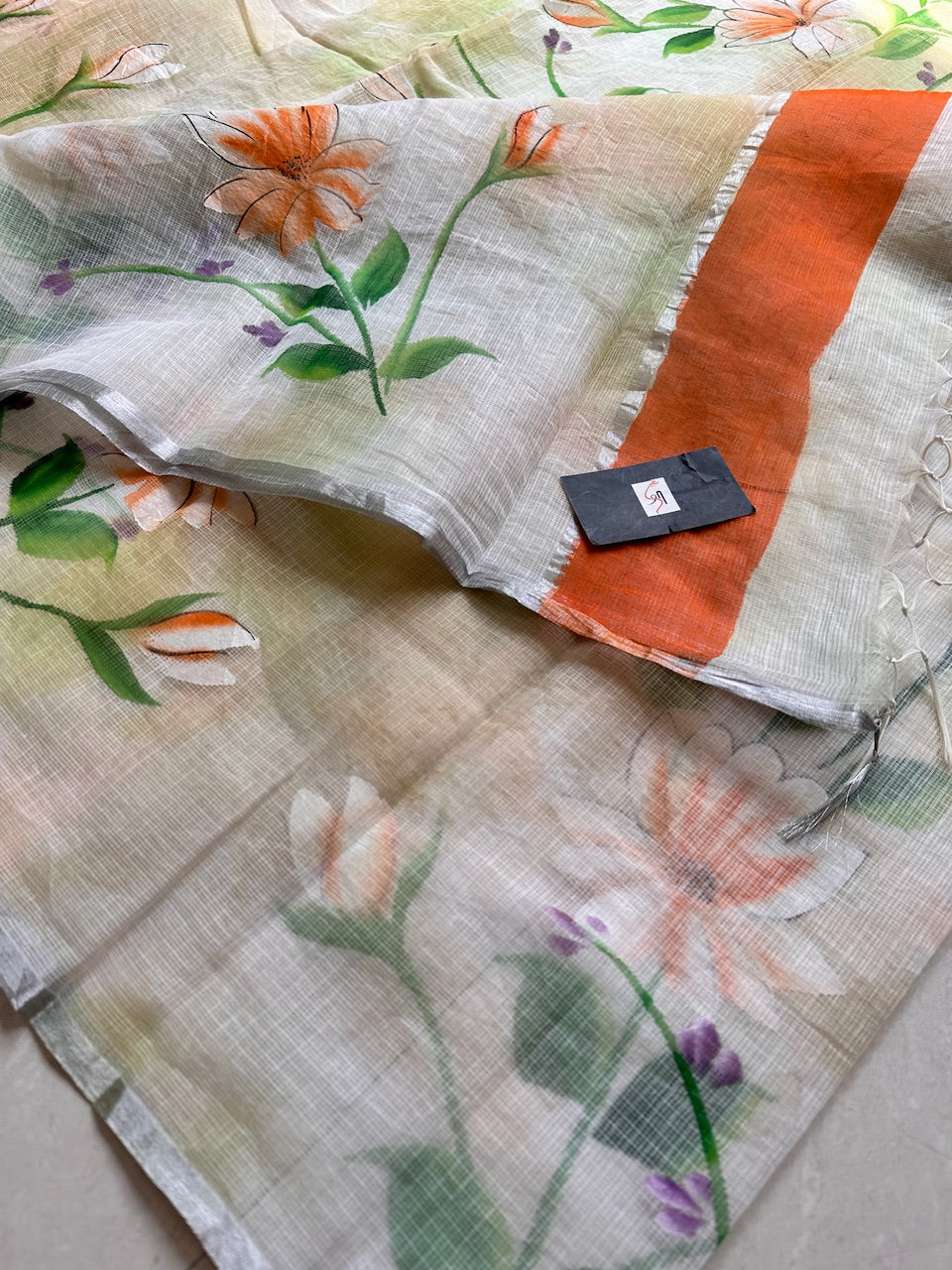 Handpainted Kota Cotton Doria Saree