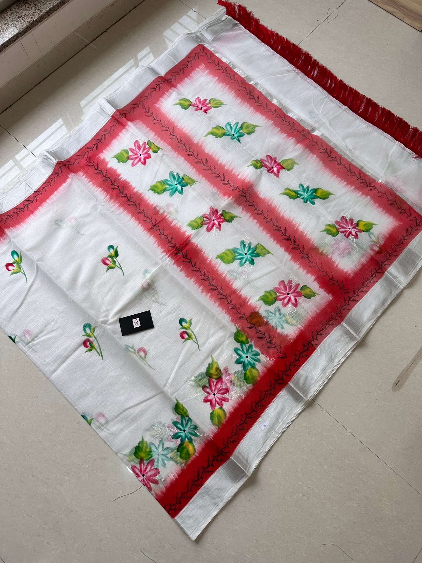 Handpainted Kota Cotton Doria Saree