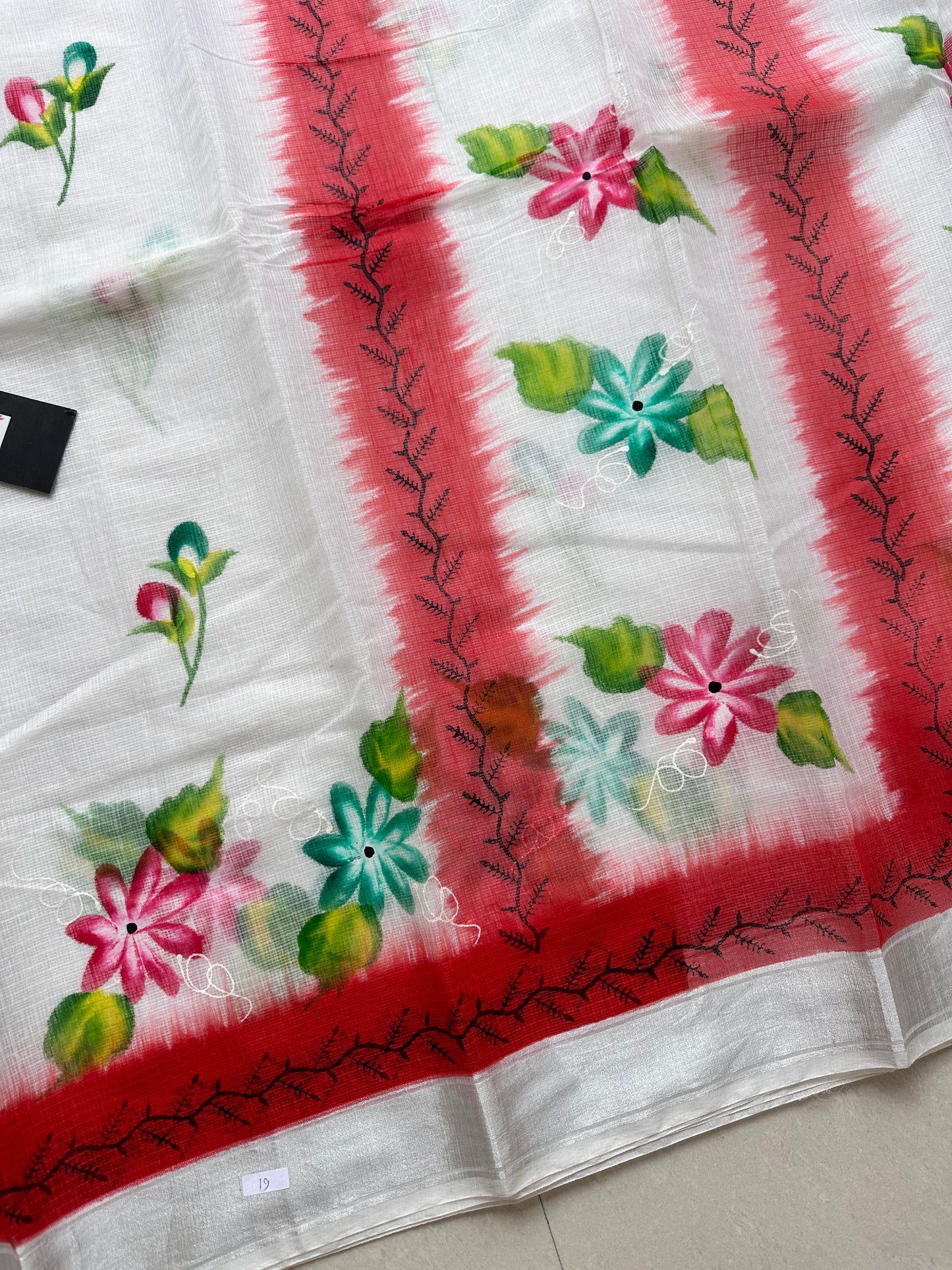 Handpainted Kota Cotton Doria Saree