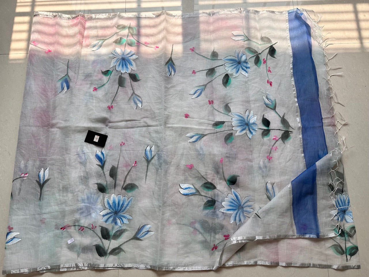 Handpainted Kota Cotton Doria Saree