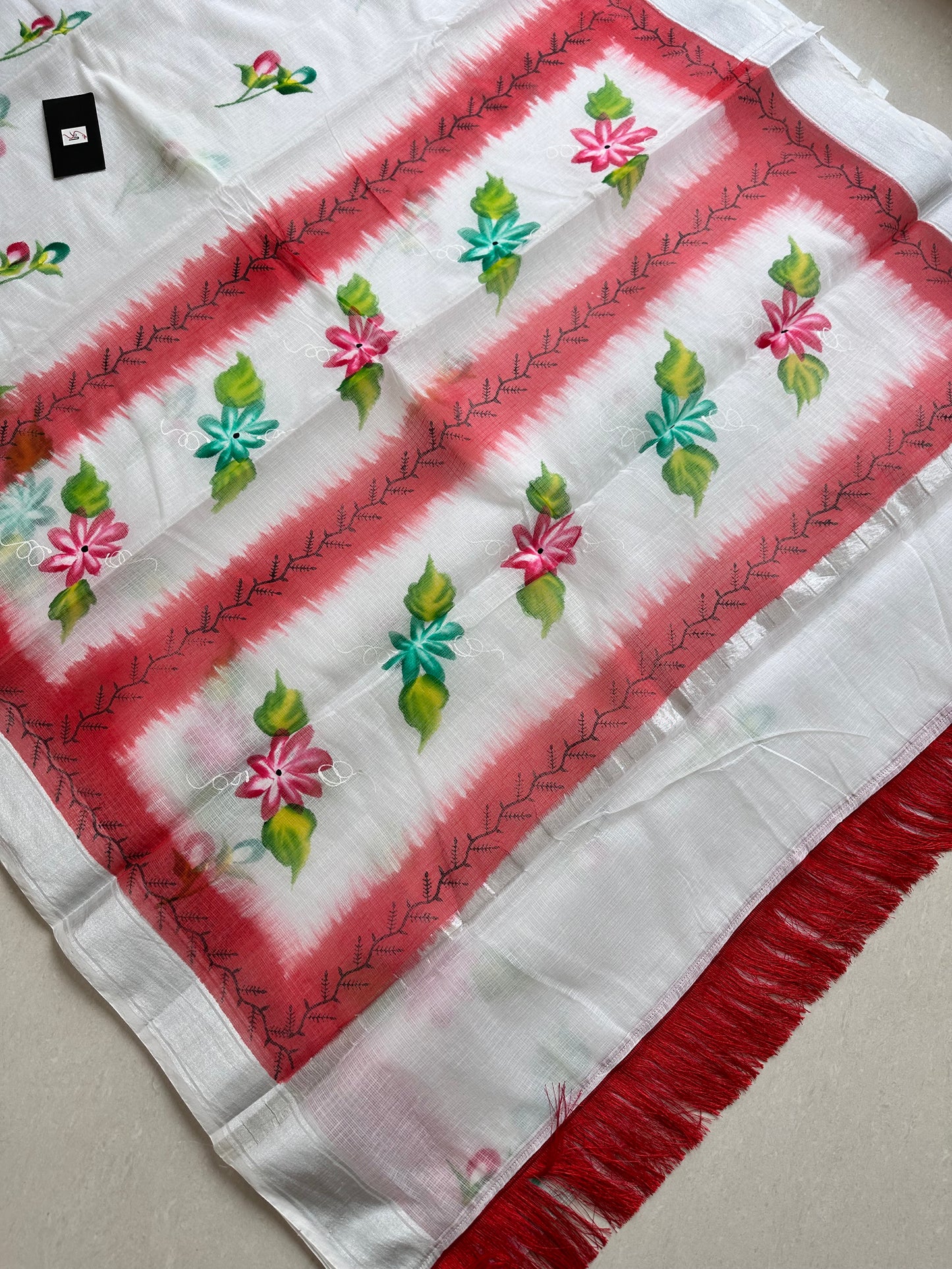 Handpainted Kota Cotton Doria Saree