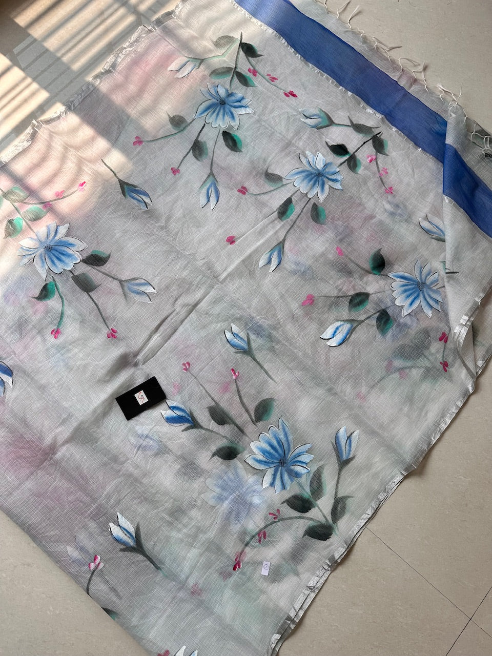 Handpainted Kota Cotton Doria Saree