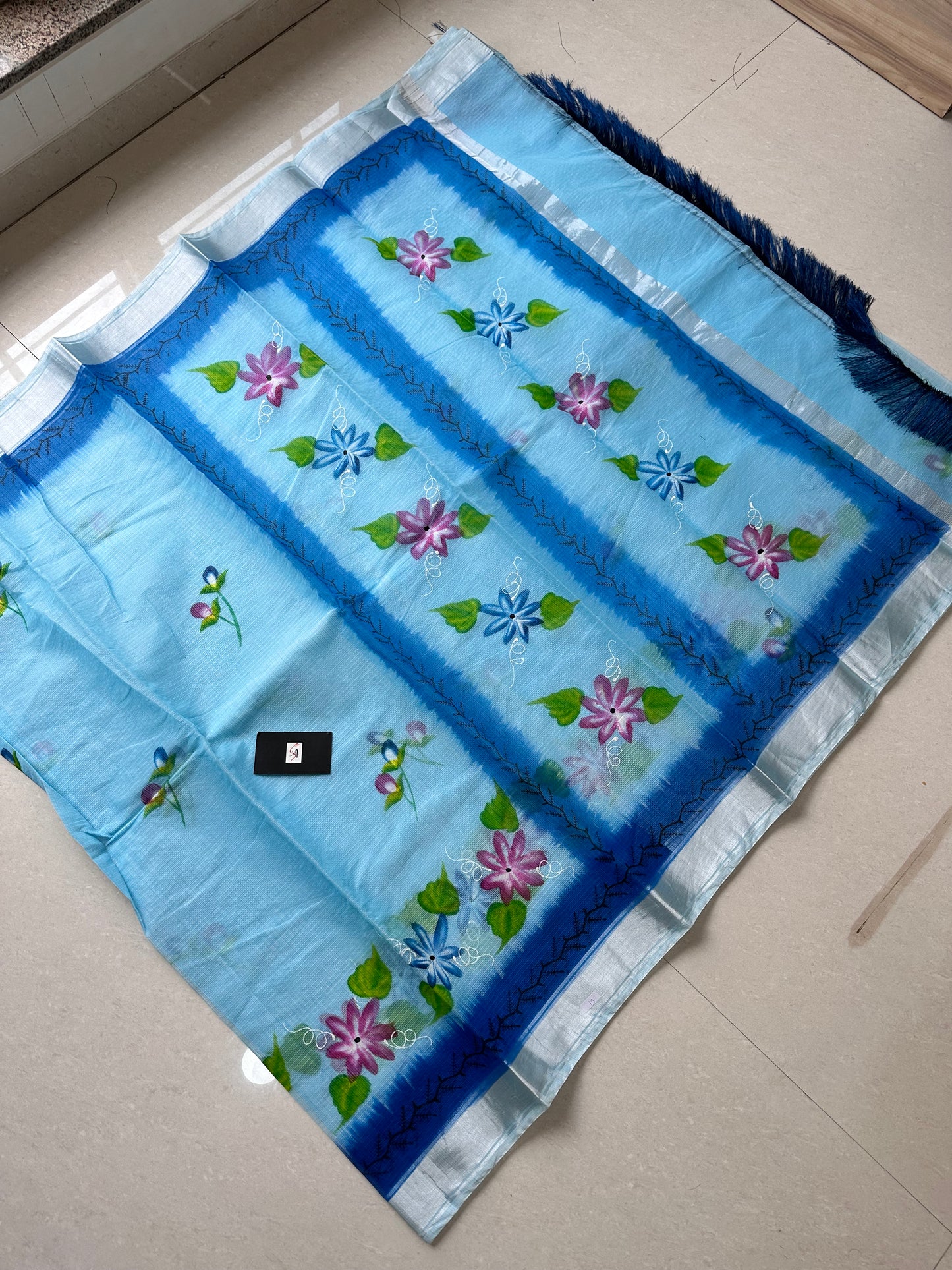 Handpainted Kota Cotton Doria Saree