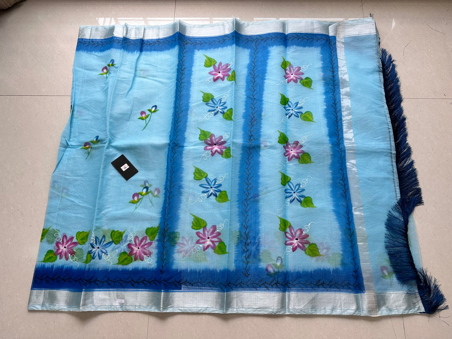 Handpainted Kota Cotton Doria Saree