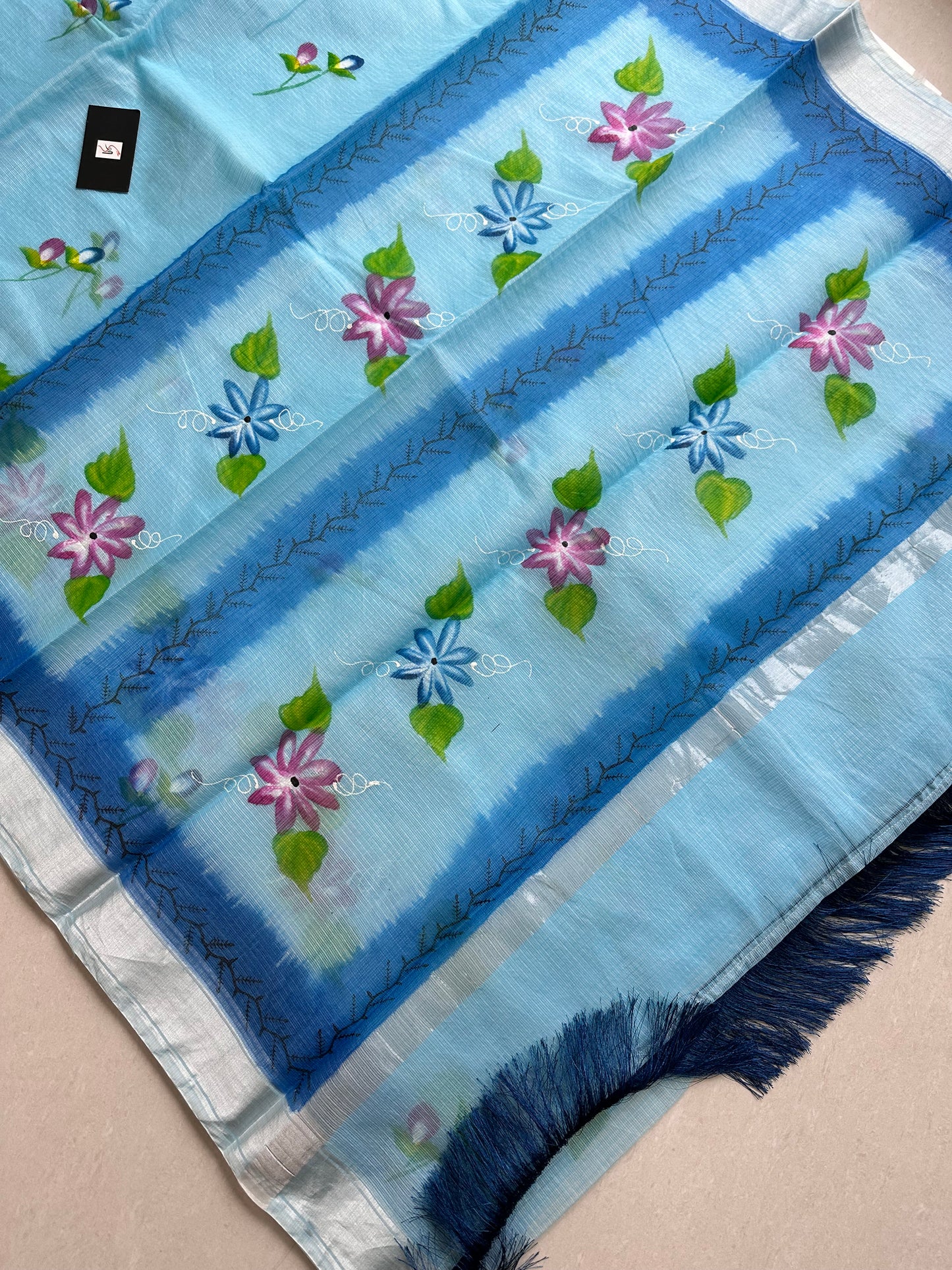 Handpainted Kota Cotton Doria Saree