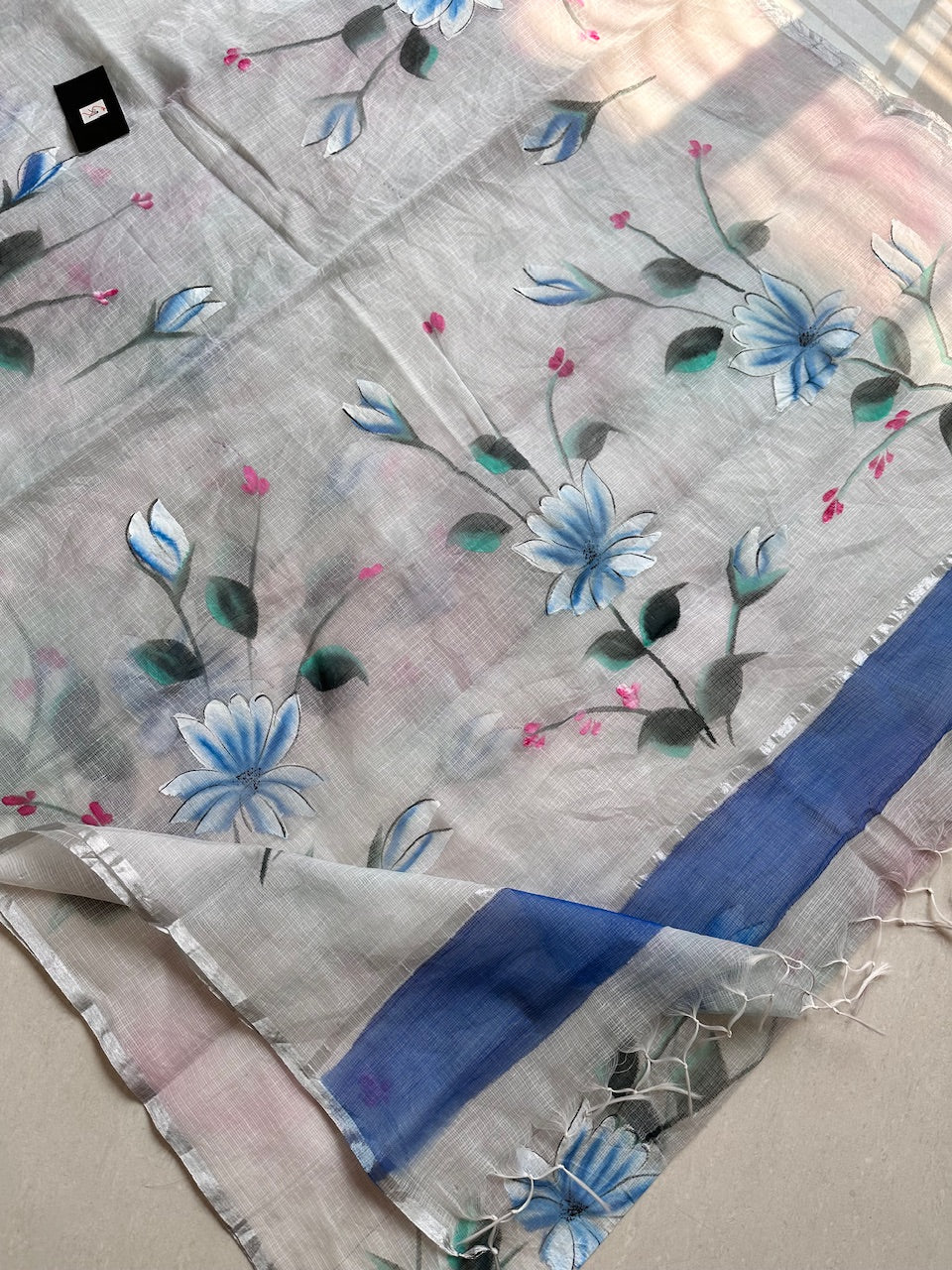 Handpainted Kota Cotton Doria Saree