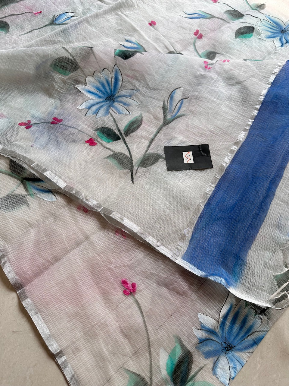 Handpainted Kota Cotton Doria Saree