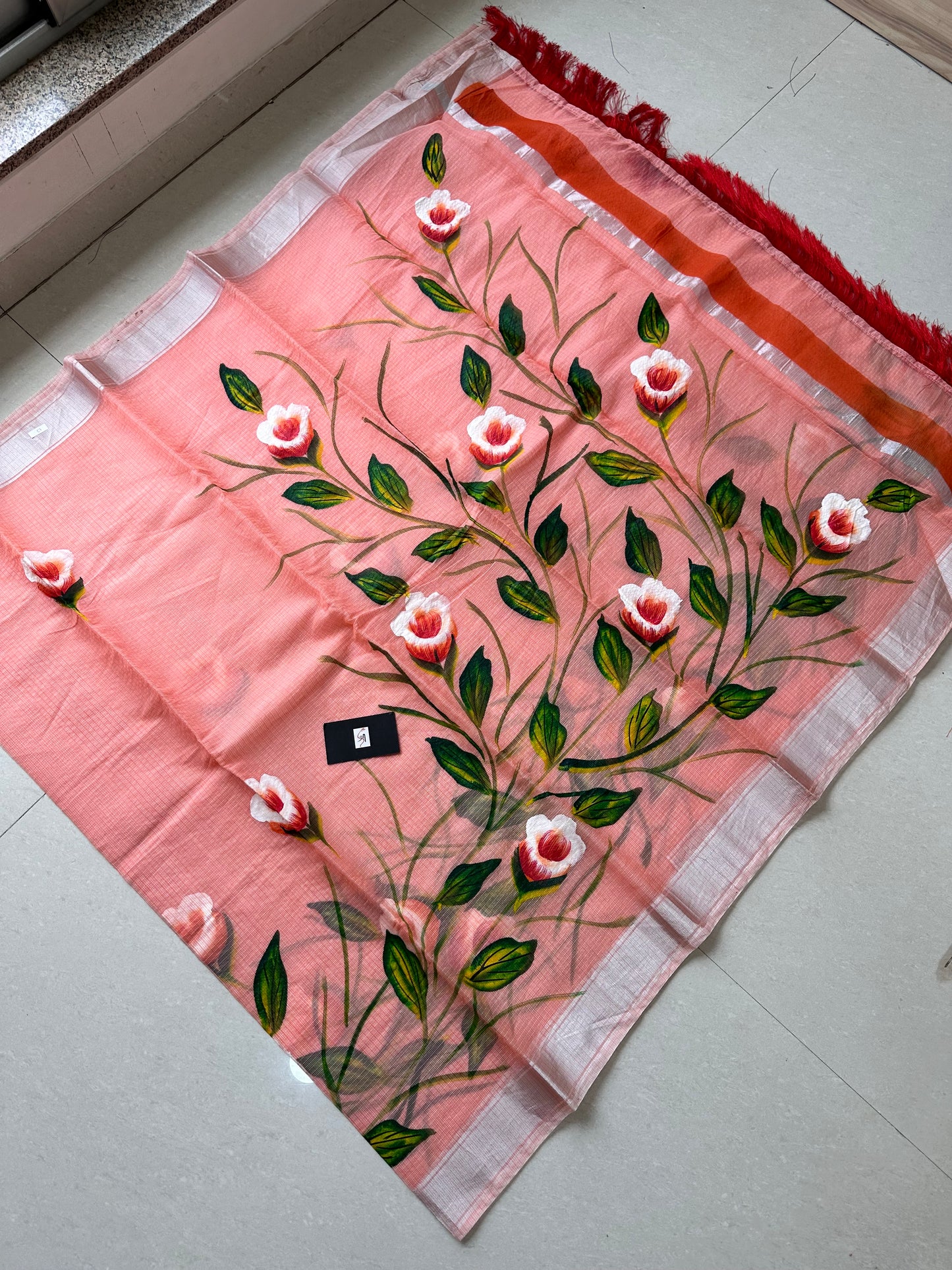 Handpainted Kota Cotton Doria Saree