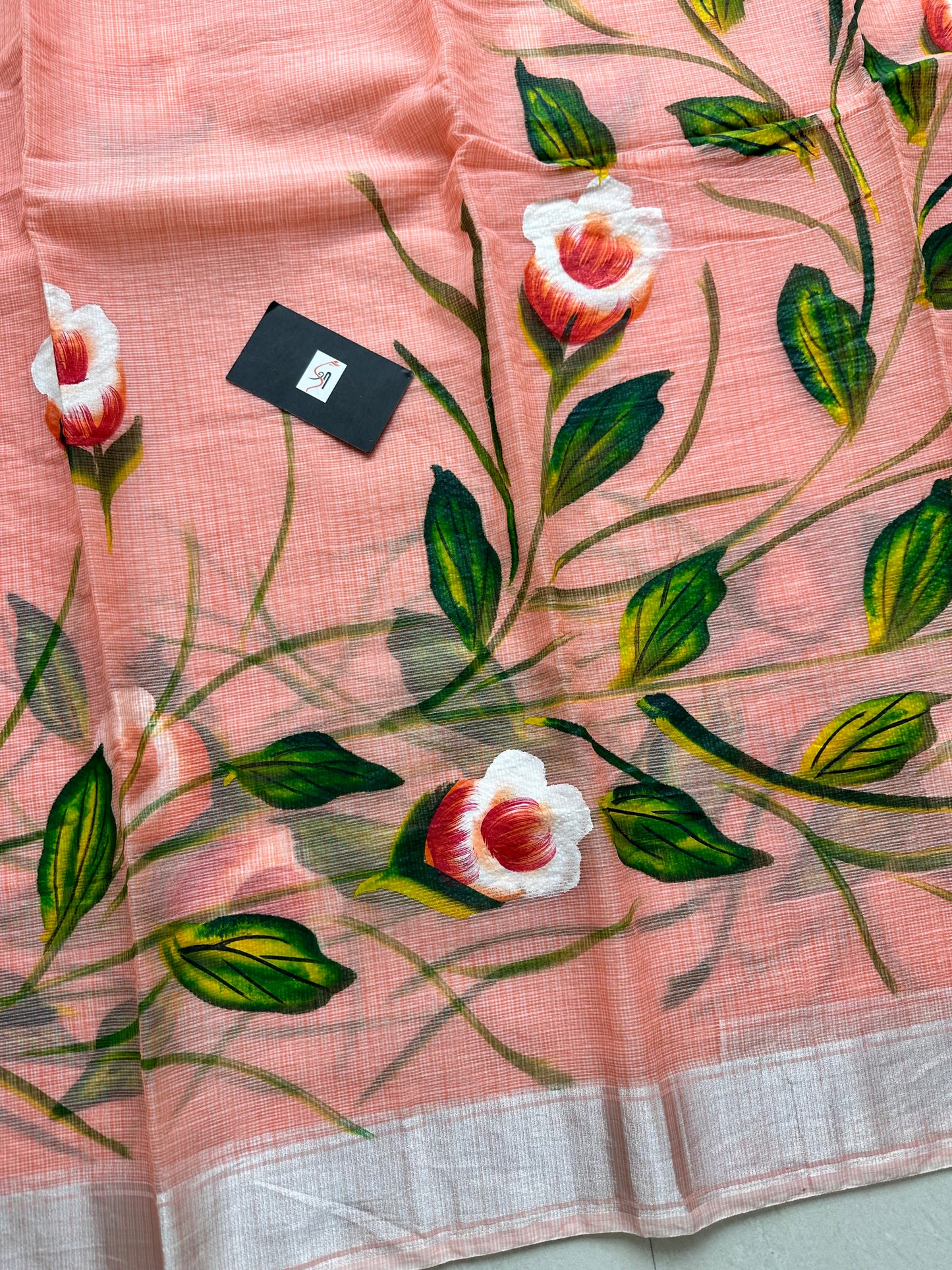 Handpainted Kota Cotton Doria Saree