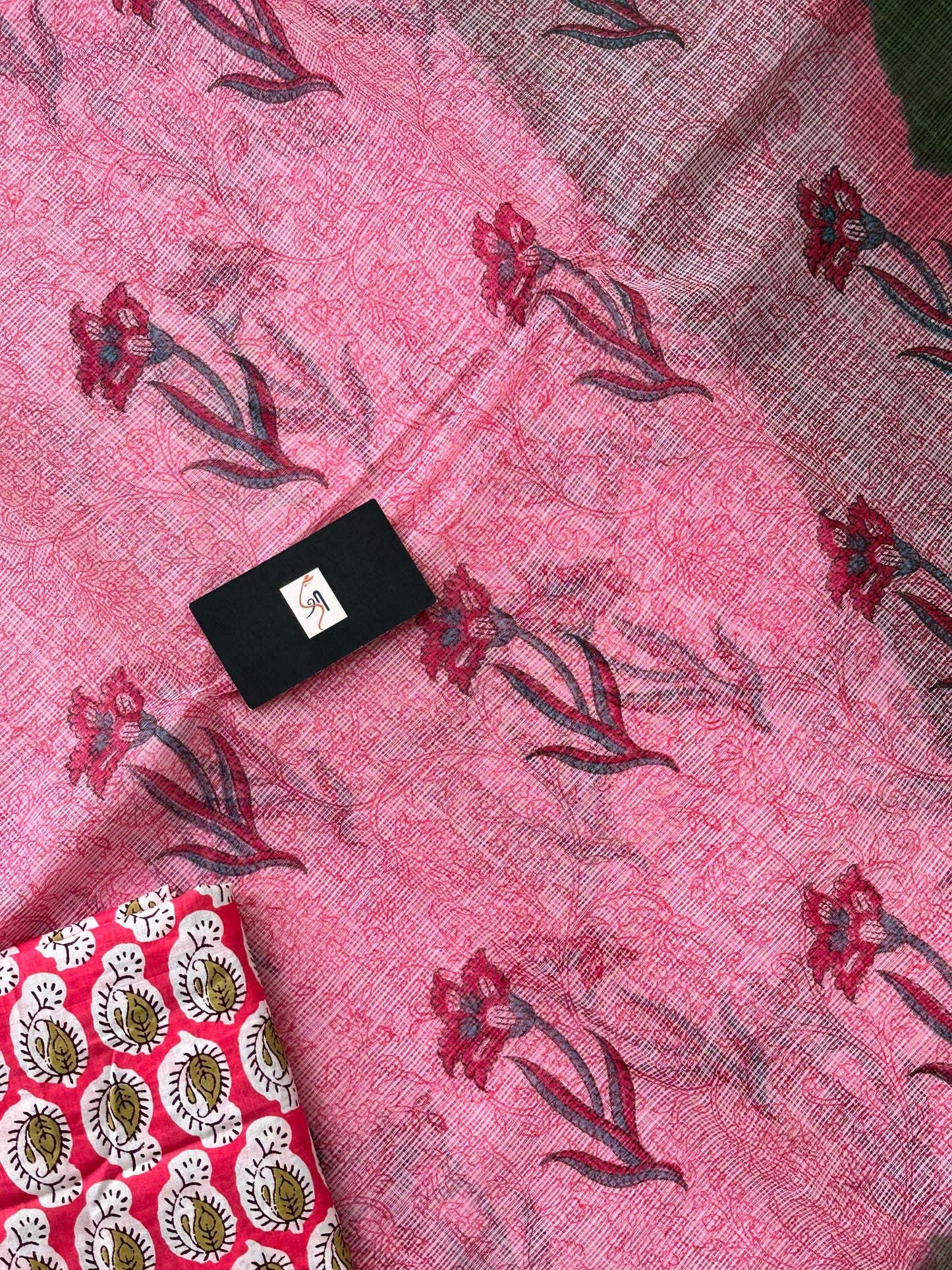 Pure HandBlock Printed Kota Cotton Doria Saree