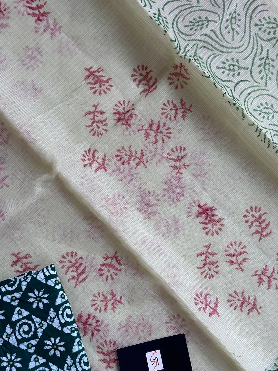 HandBlock Printed Kota Cotton Doria Saree