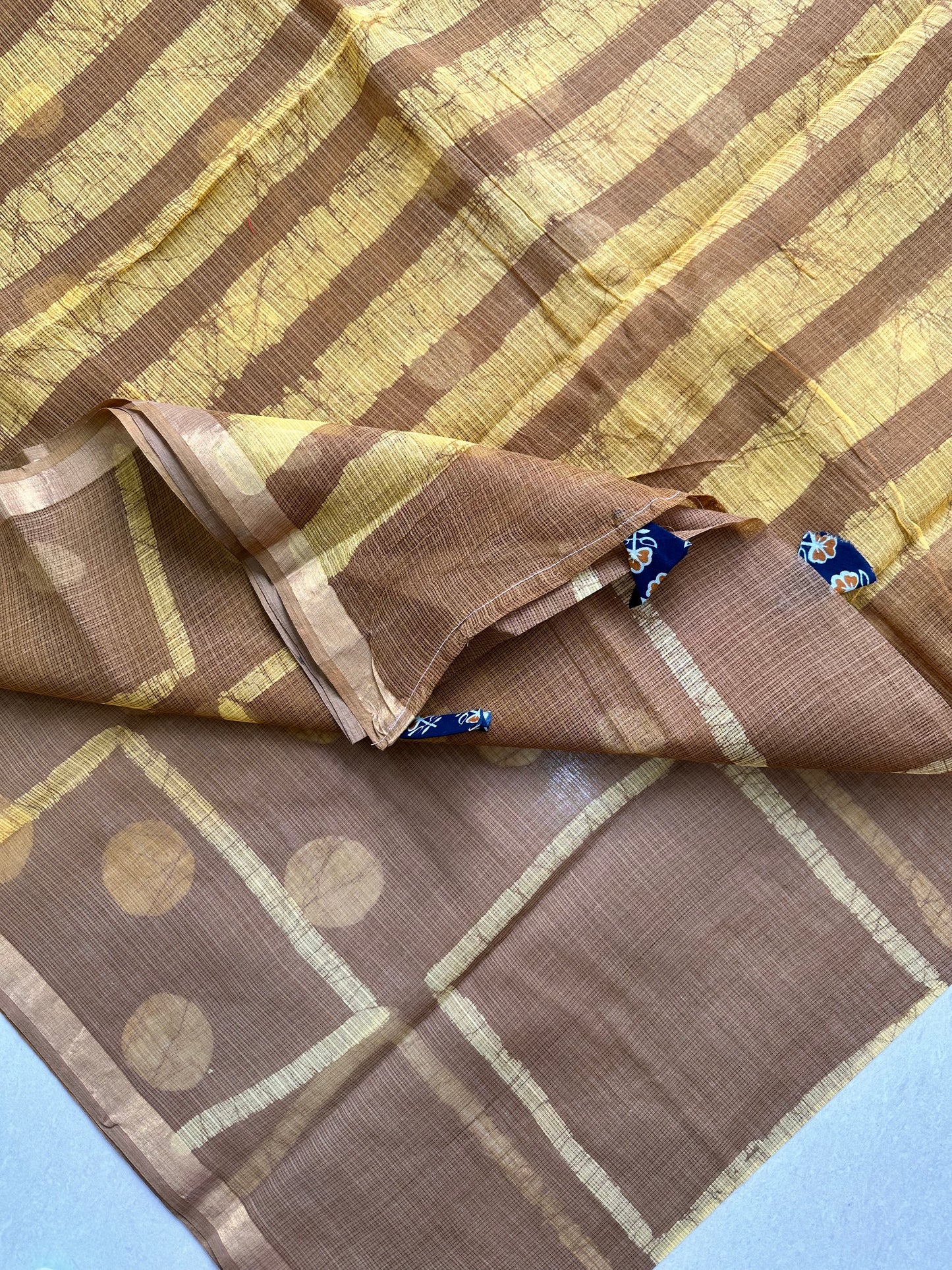 Pure HandBlock Printed Kota Cotton Doria Saree